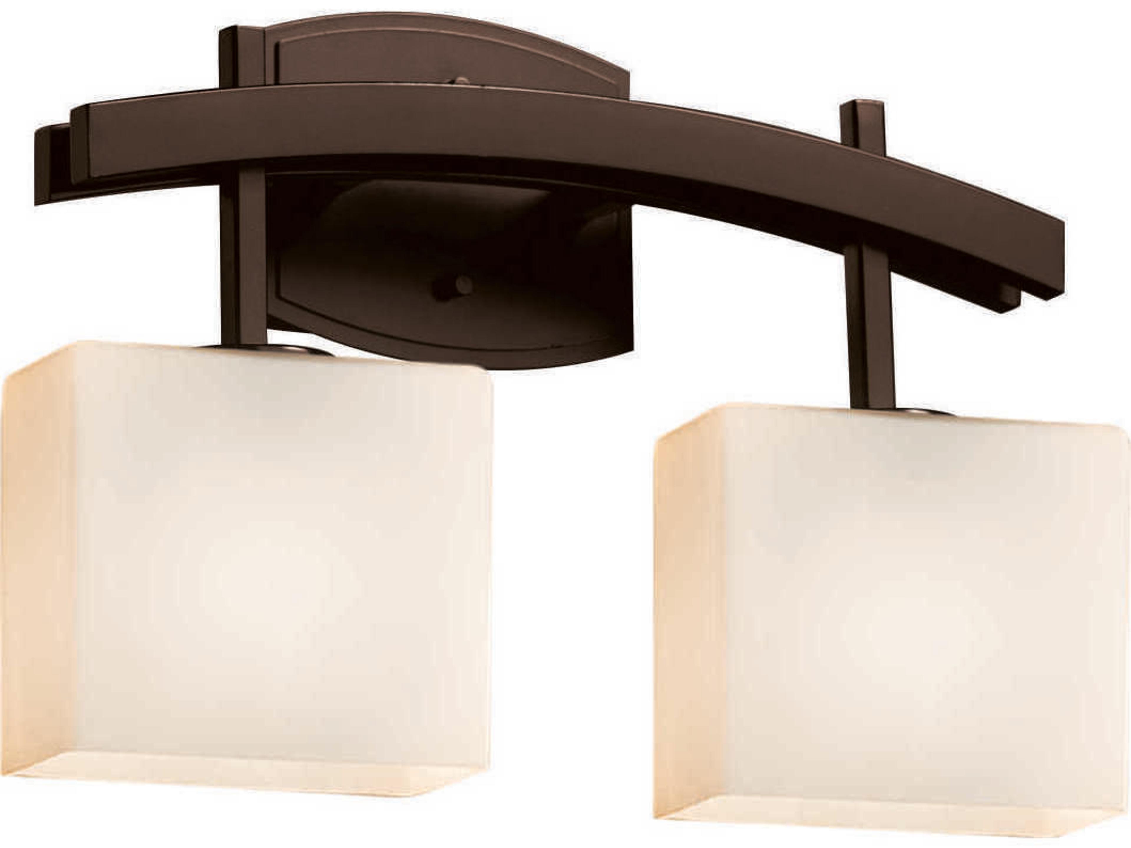 Justice Design Group Fusion 2-Light Nickel Glass Vanity Light