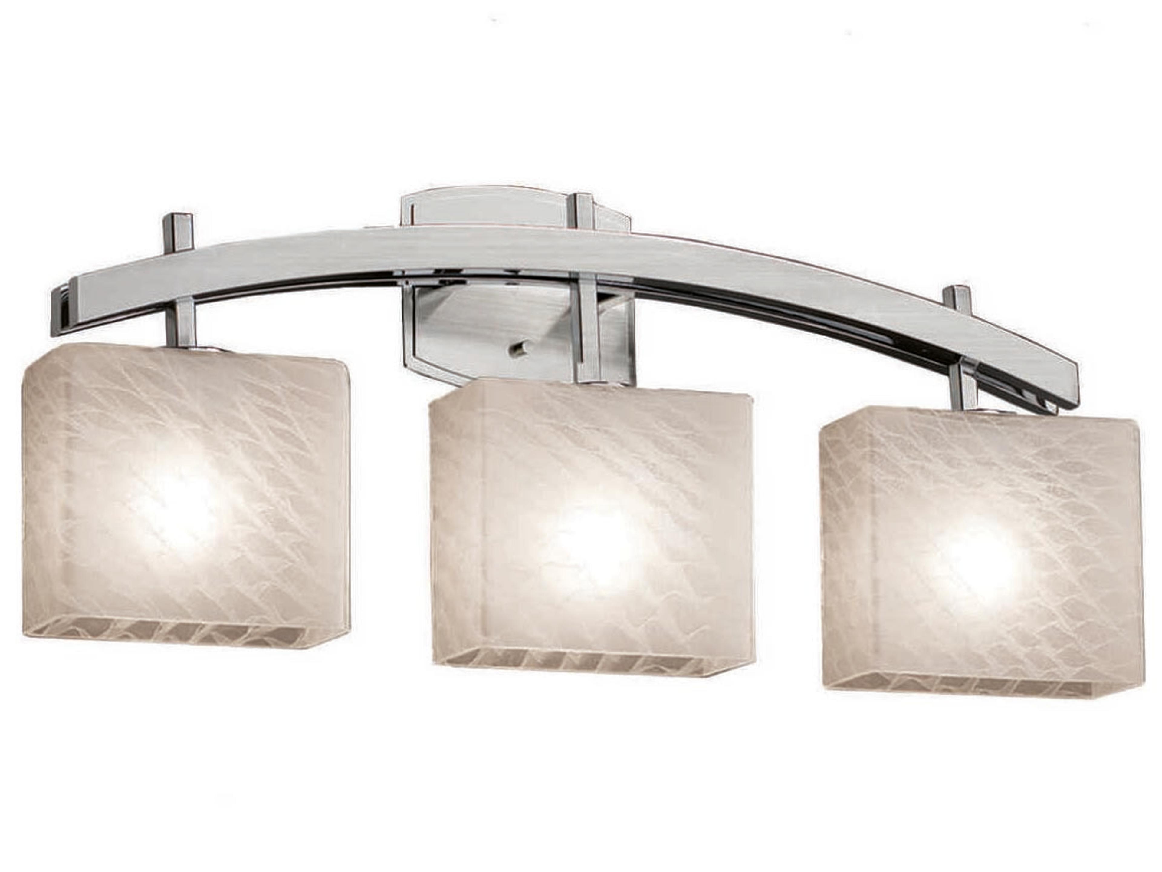 Justice Design Group Fusion 3-Light Bronze Glass Vanity Light