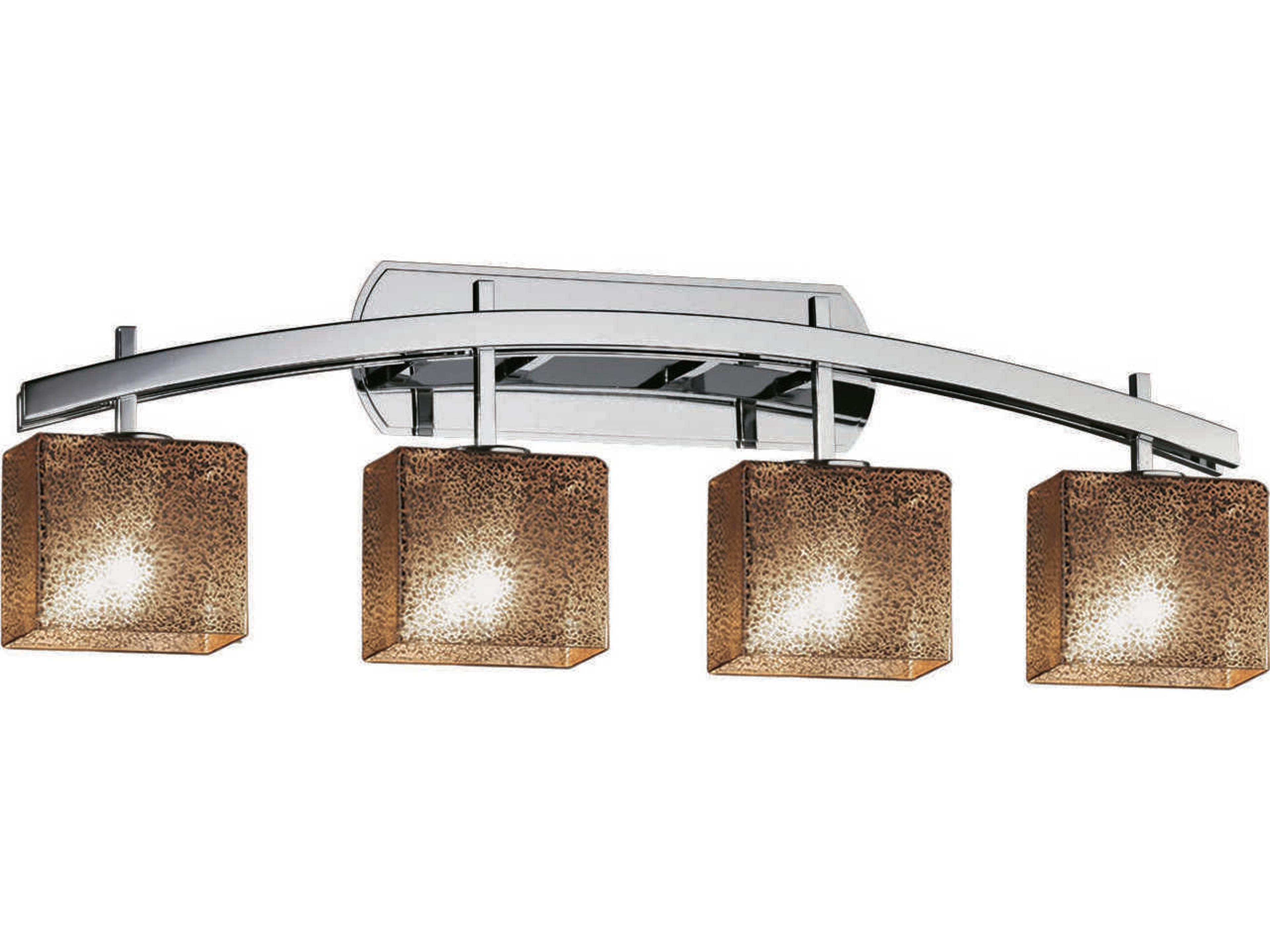 Justice Design Group Fusion 4-Light Black Glass Vanity Light