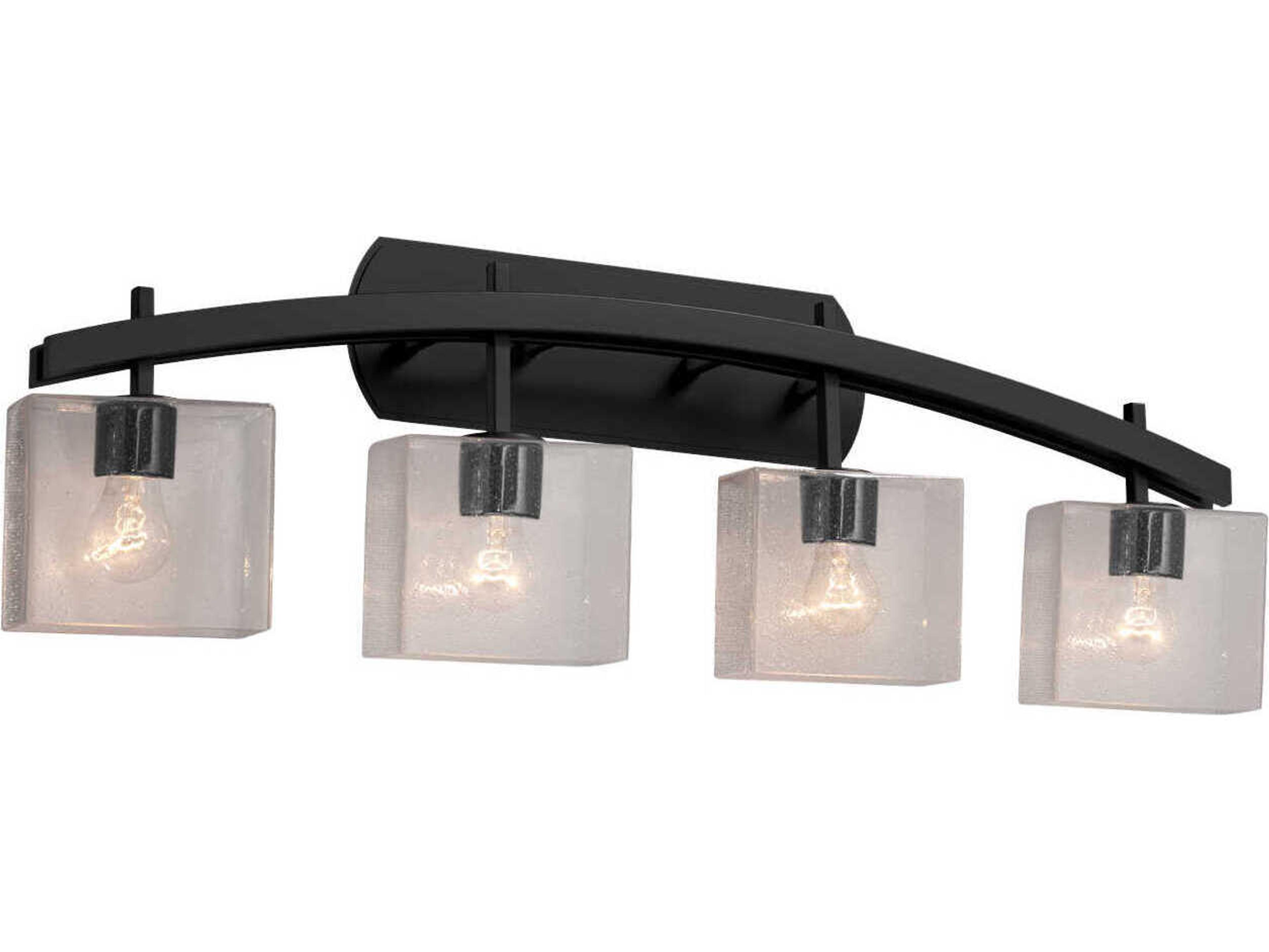 Justice Design Group Fusion 4-Light Black Glass Vanity Light