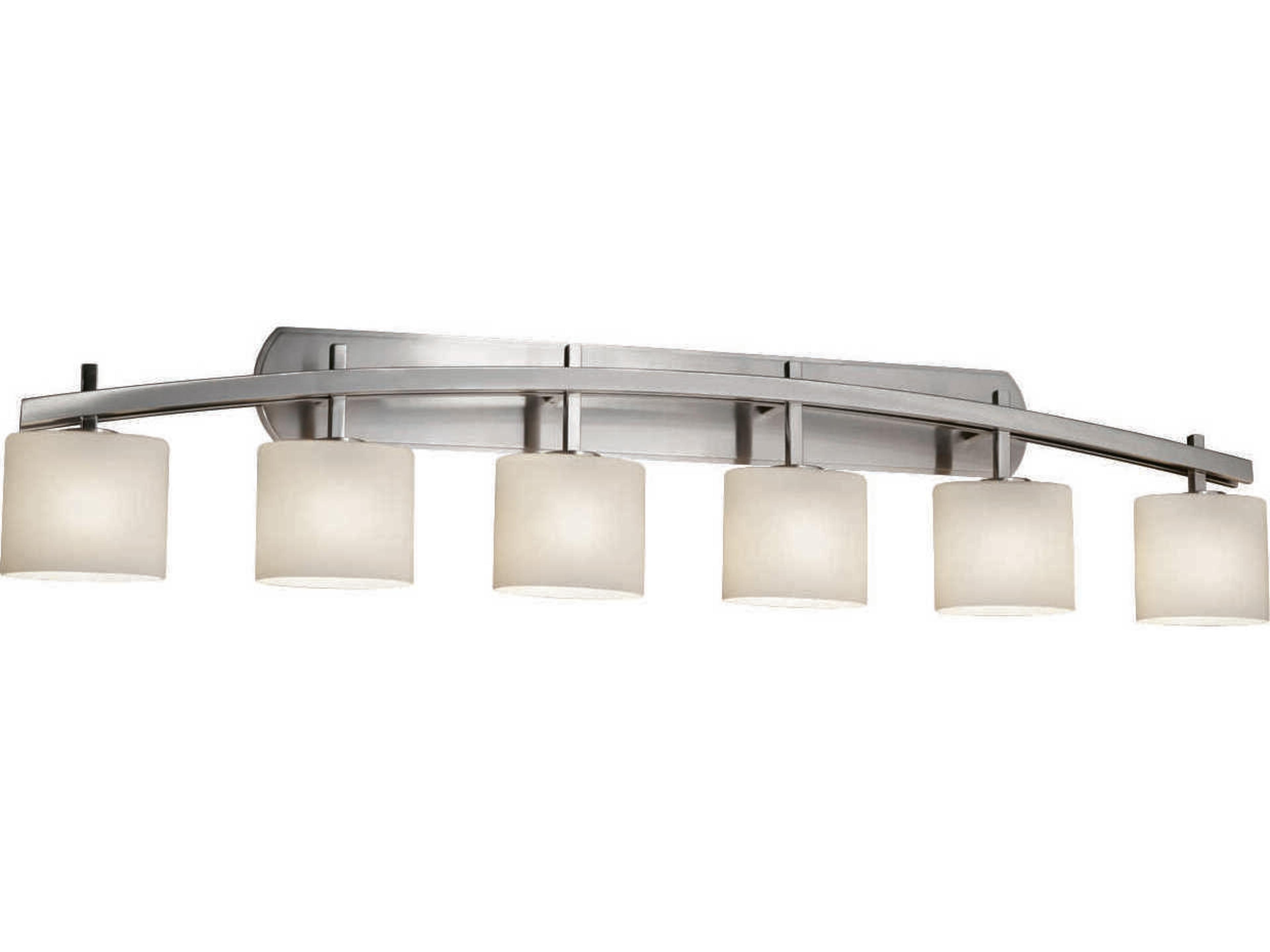 Fusion 6-Light Nickel Glass Vanity Light
