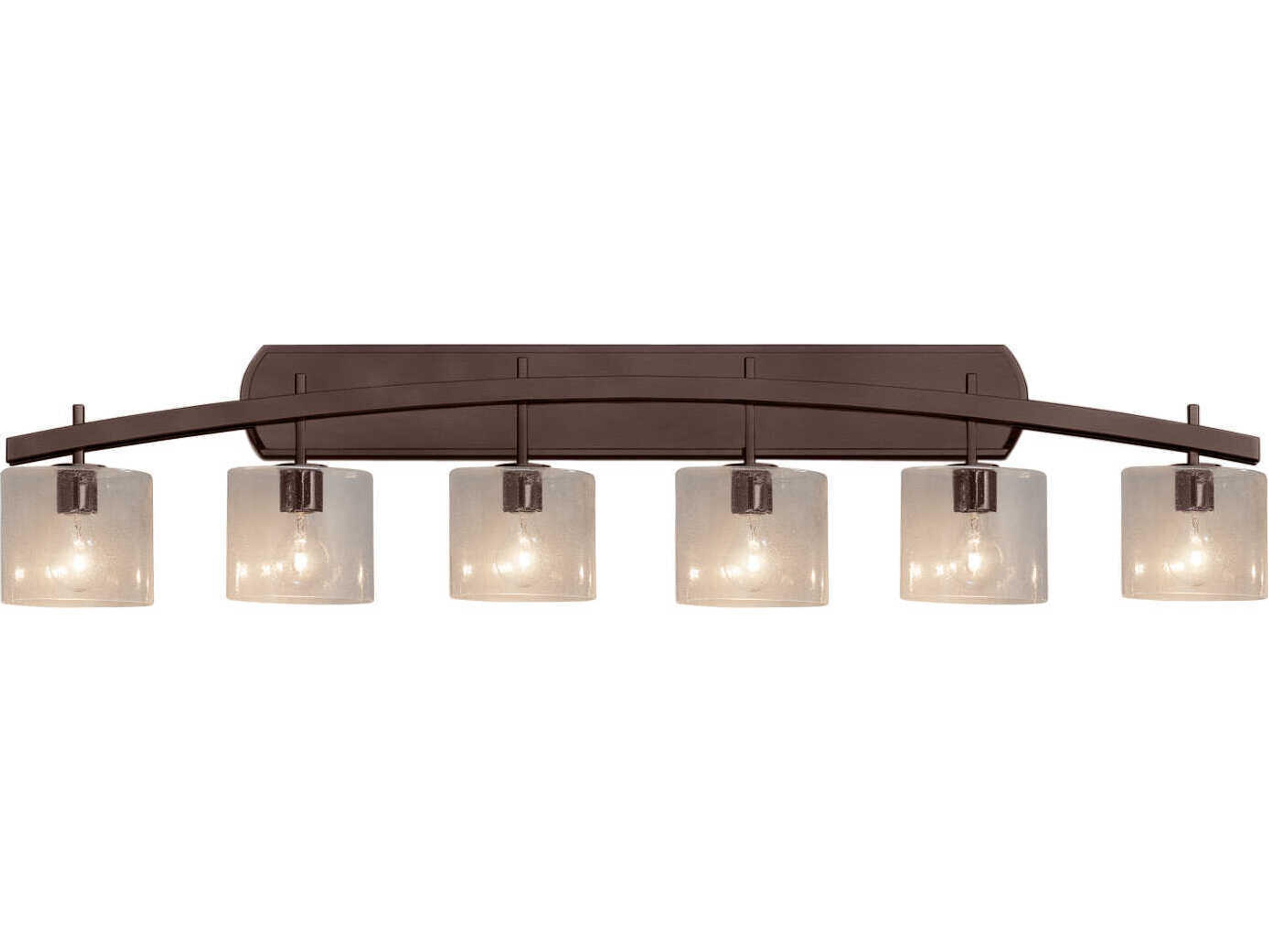 Justice Design Group Fusion 6-Light Nickel Glass Vanity Light