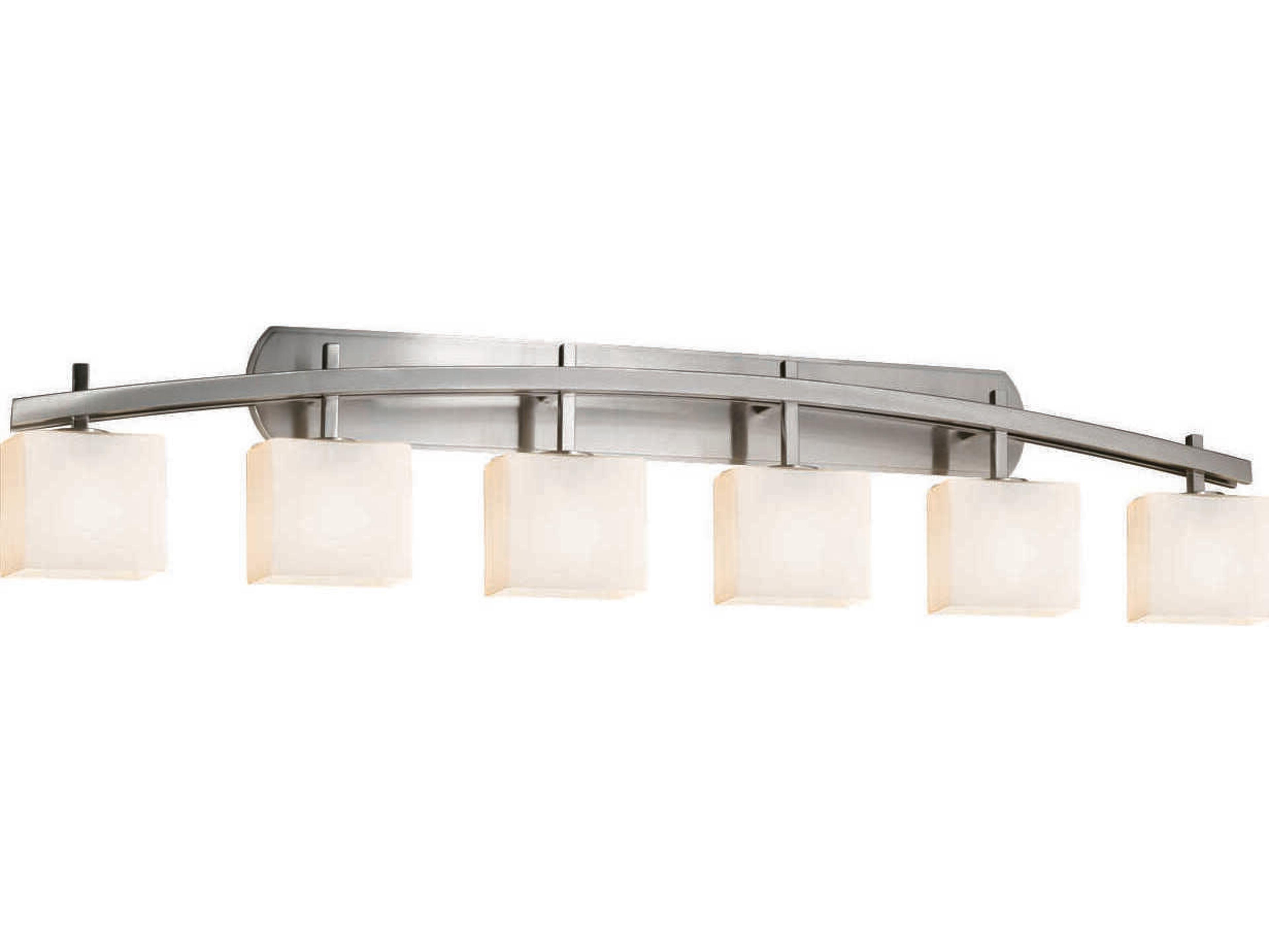 Justice Design Group Fusion 6-Light Nickel Glass Vanity Light