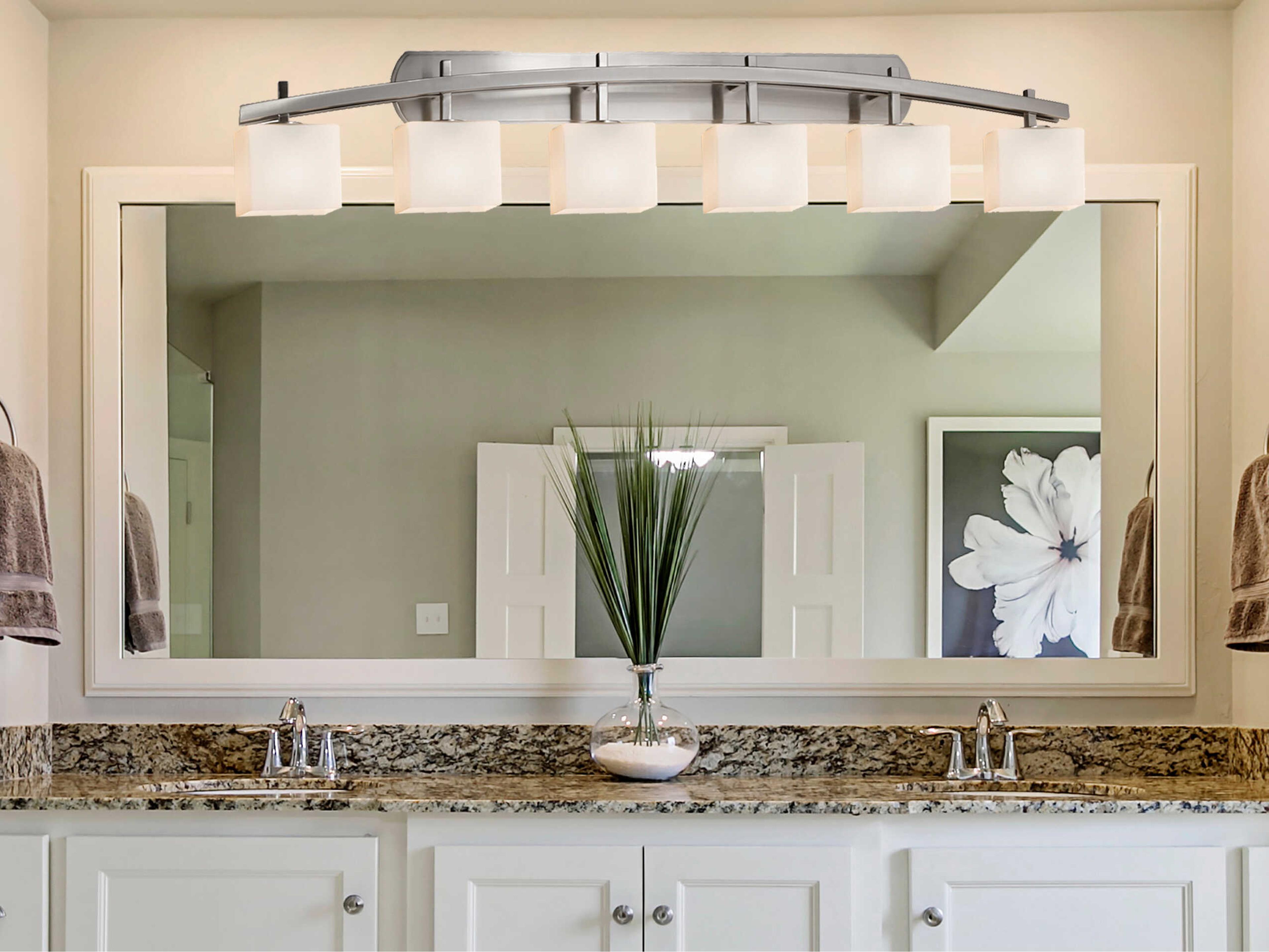 Justice Design Group Fusion 6-Light Nickel Glass Vanity Light