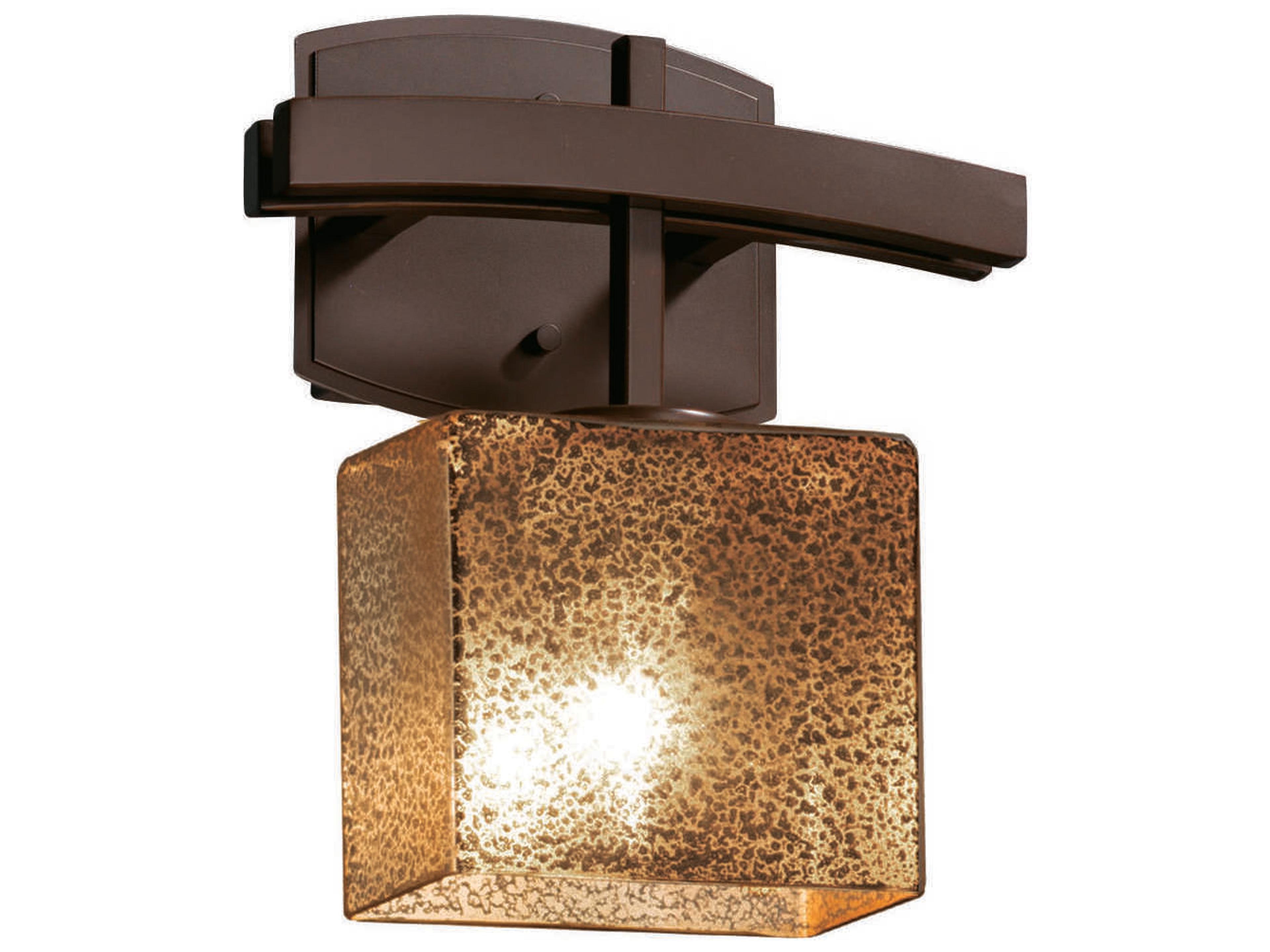 Justice Design Group Fusion 1-Light Bronze Glass Wall Sconce