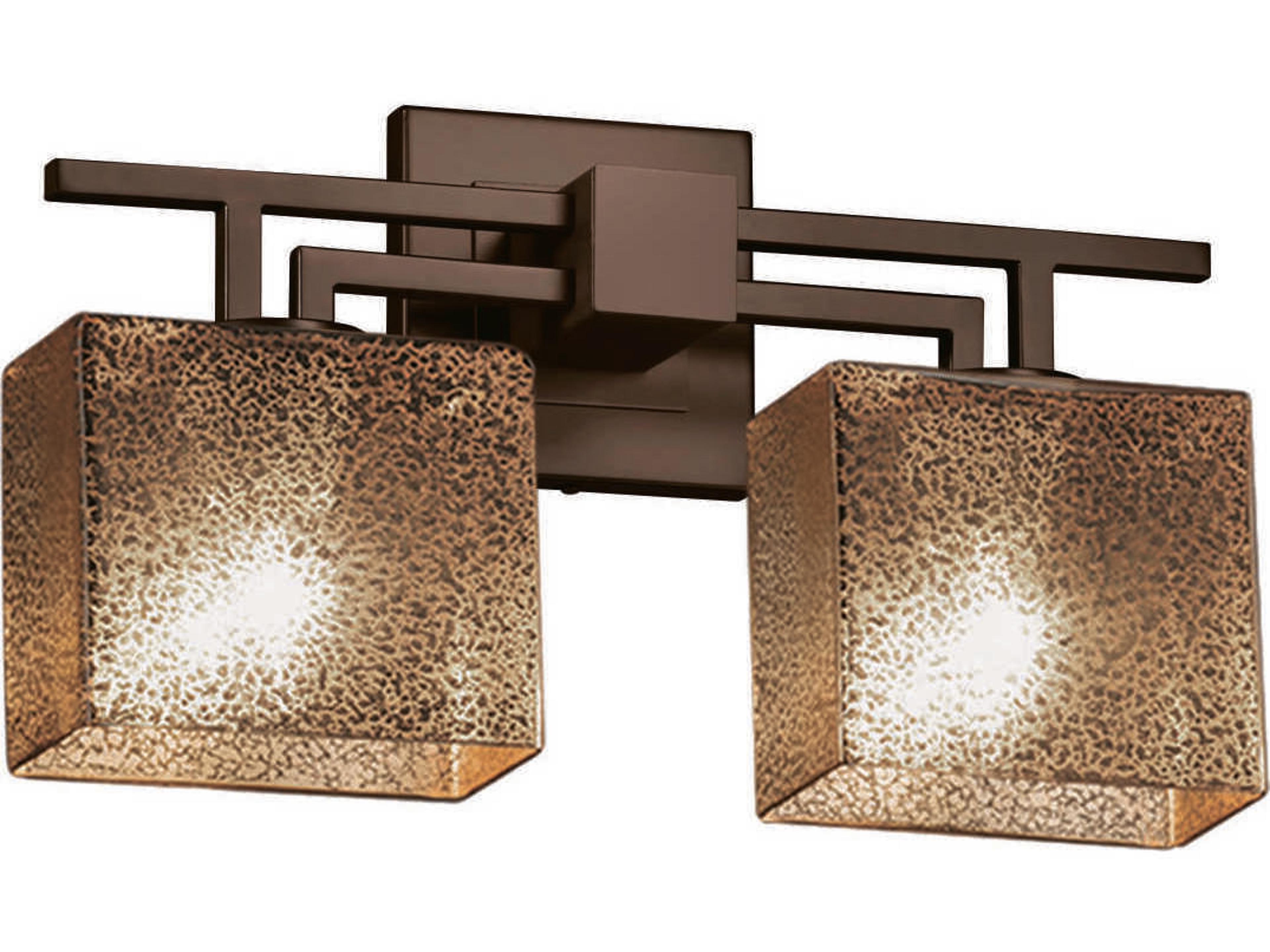 Justice Design Group Fusion 2-Light Black Glass Vanity Light