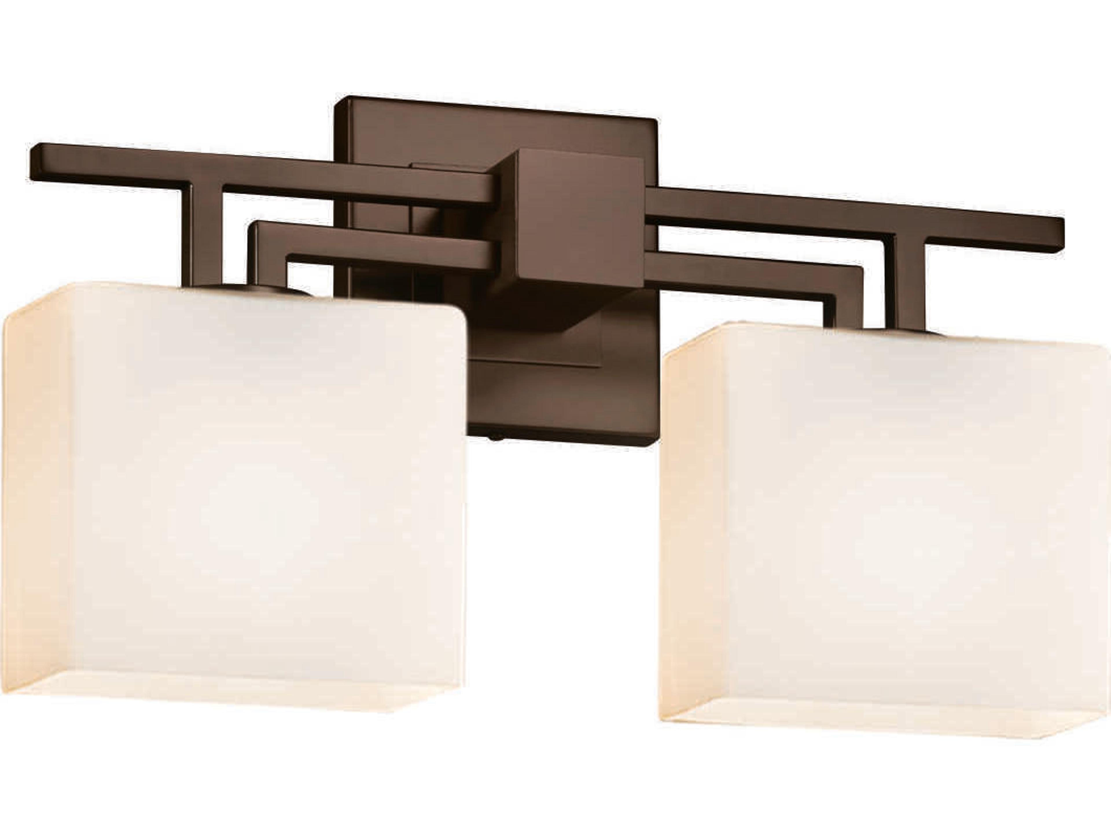 Justice Design Group Fusion 2-Light Black Glass Vanity Light