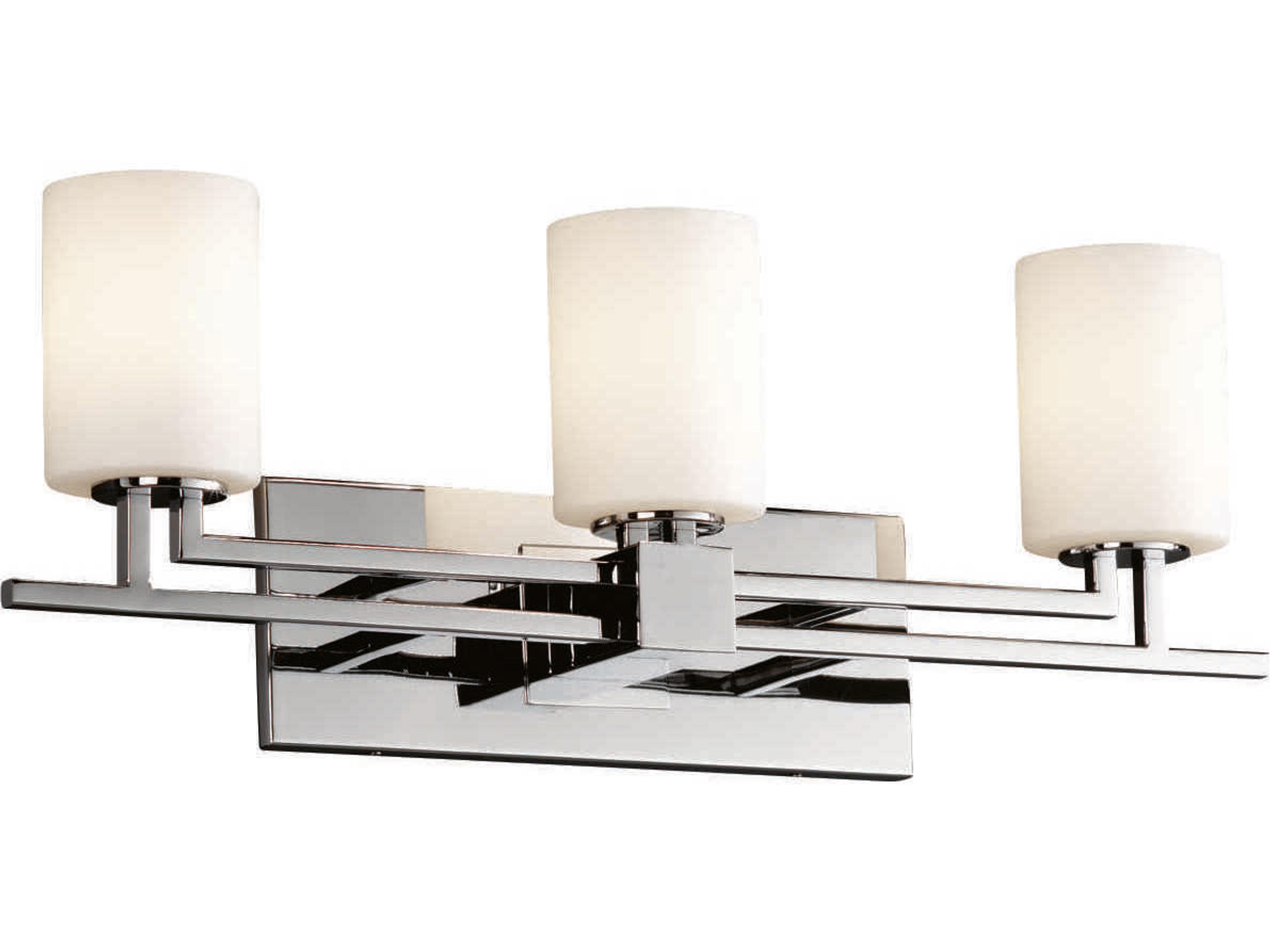 Justice Design Group Fusion 3-Light Nickel Glass Vanity Light