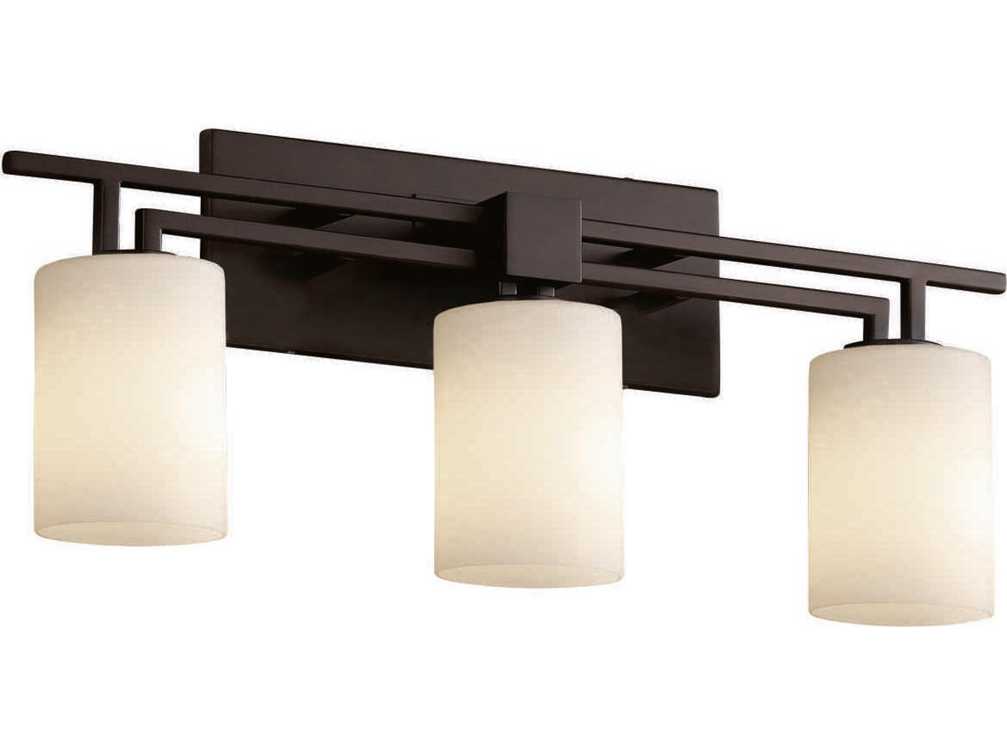 Justice Design Group Fusion 3-Light Nickel Glass Vanity Light