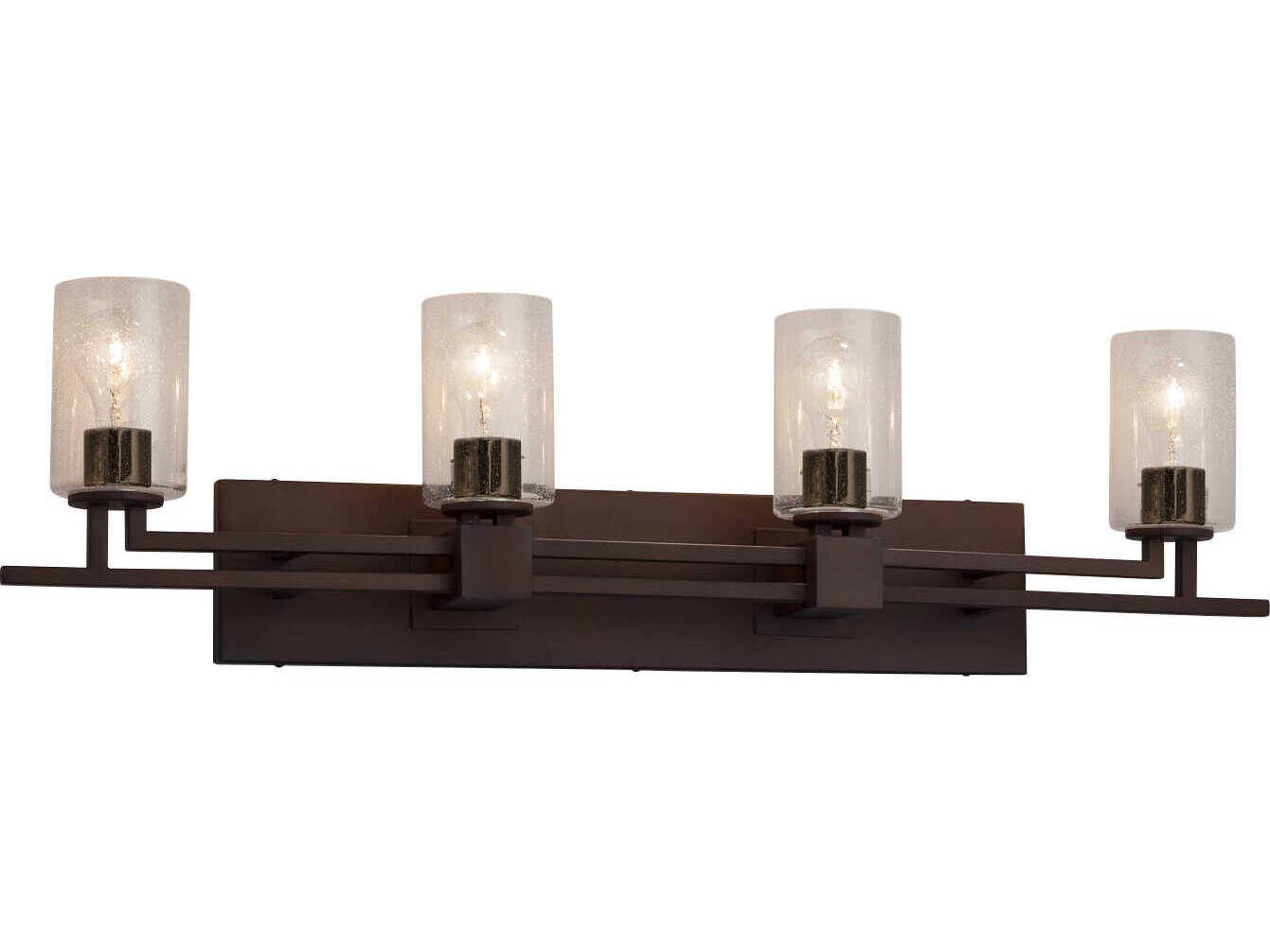 Justice Design Group Fusion 4-Light Bronze Glass Vanity Light