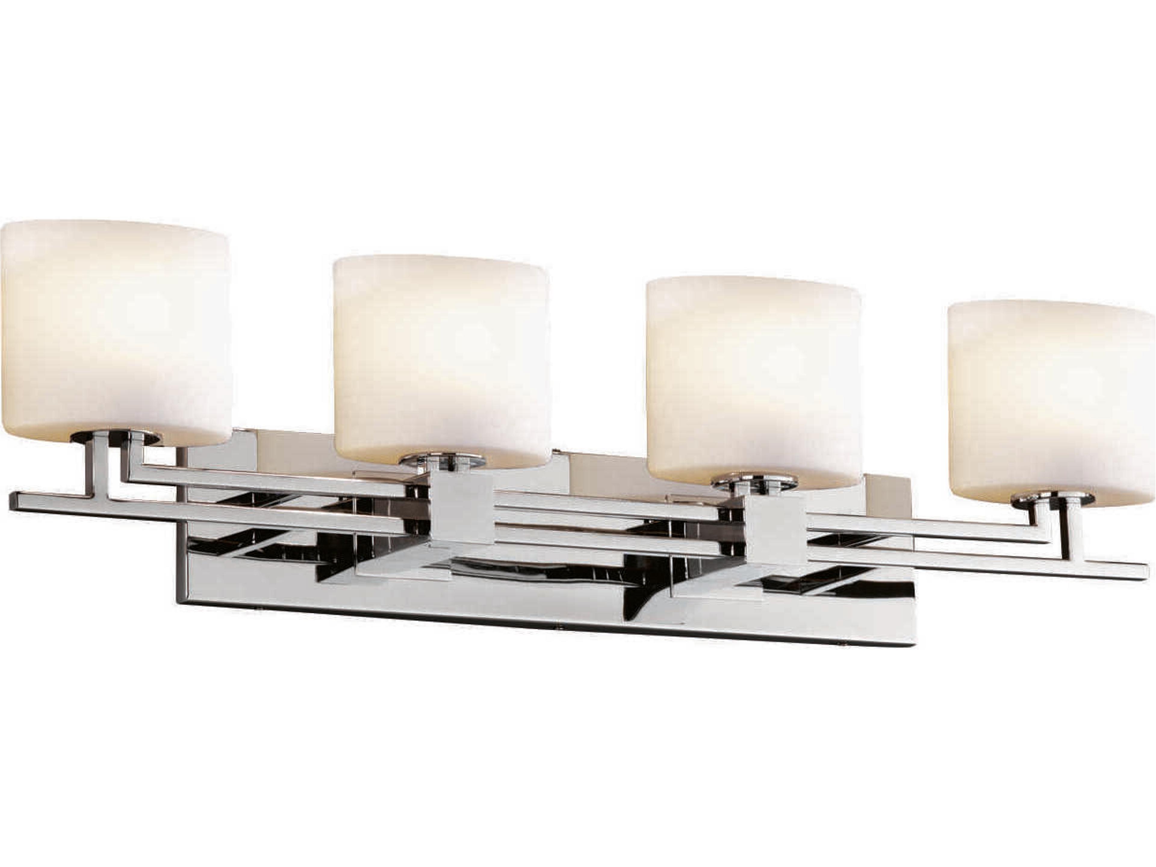 Justice Design Group Fusion 4-Light Bronze Glass Vanity Light