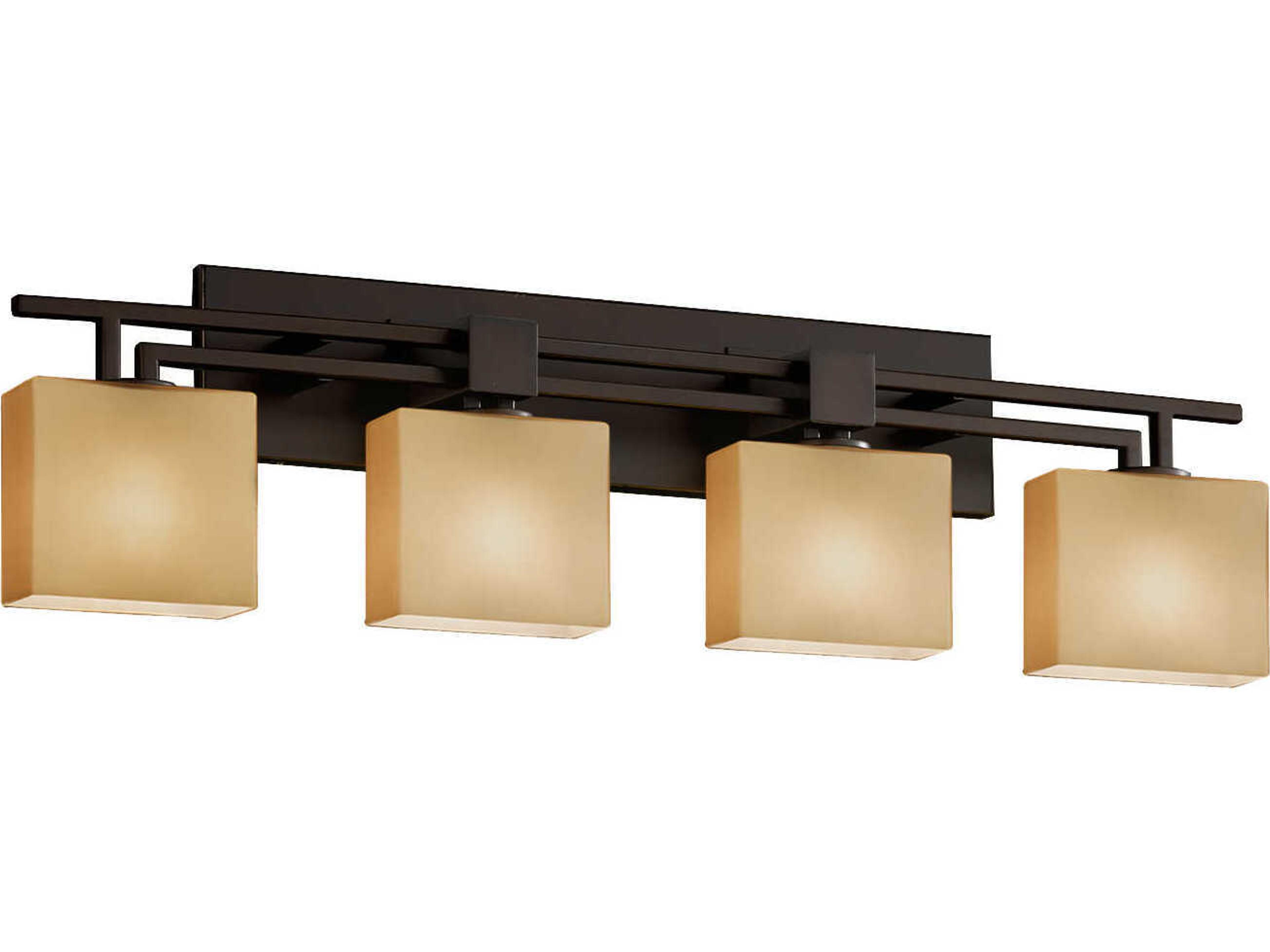 Justice Design Group Fusion 4-Light Bronze Glass Vanity Light