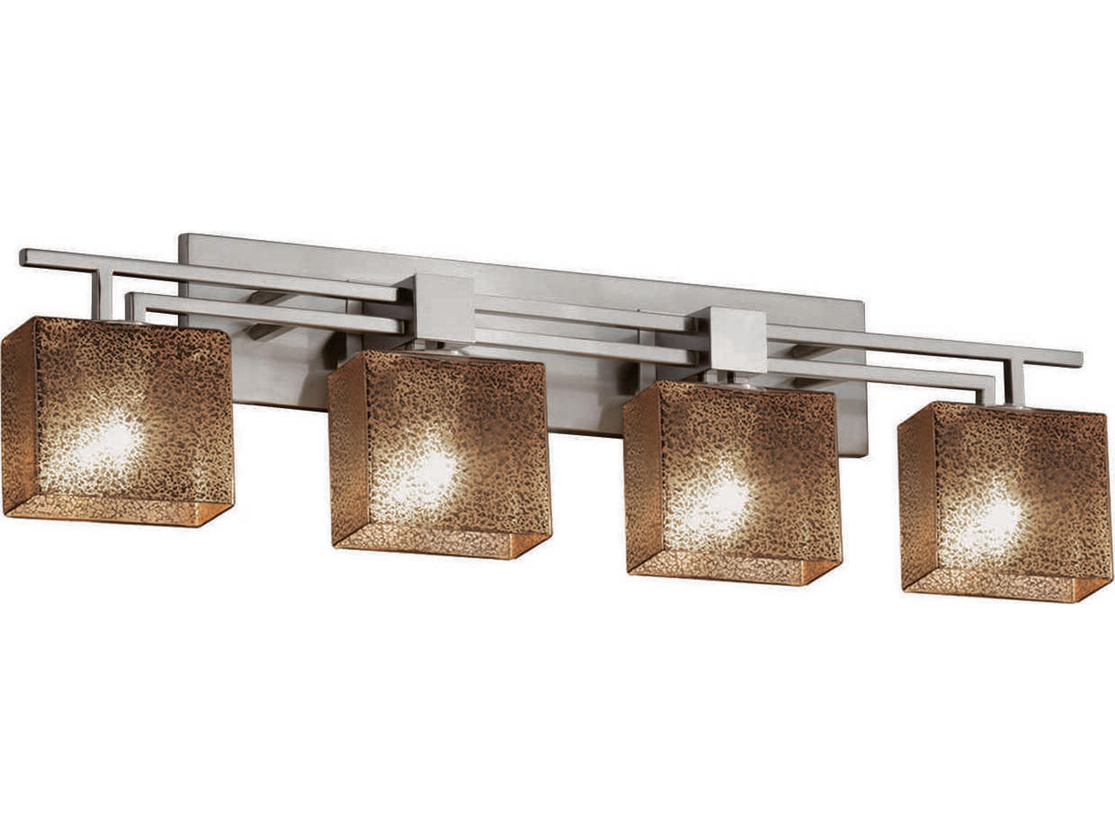 Justice Design Group Fusion 4-Light Bronze Glass Vanity Light