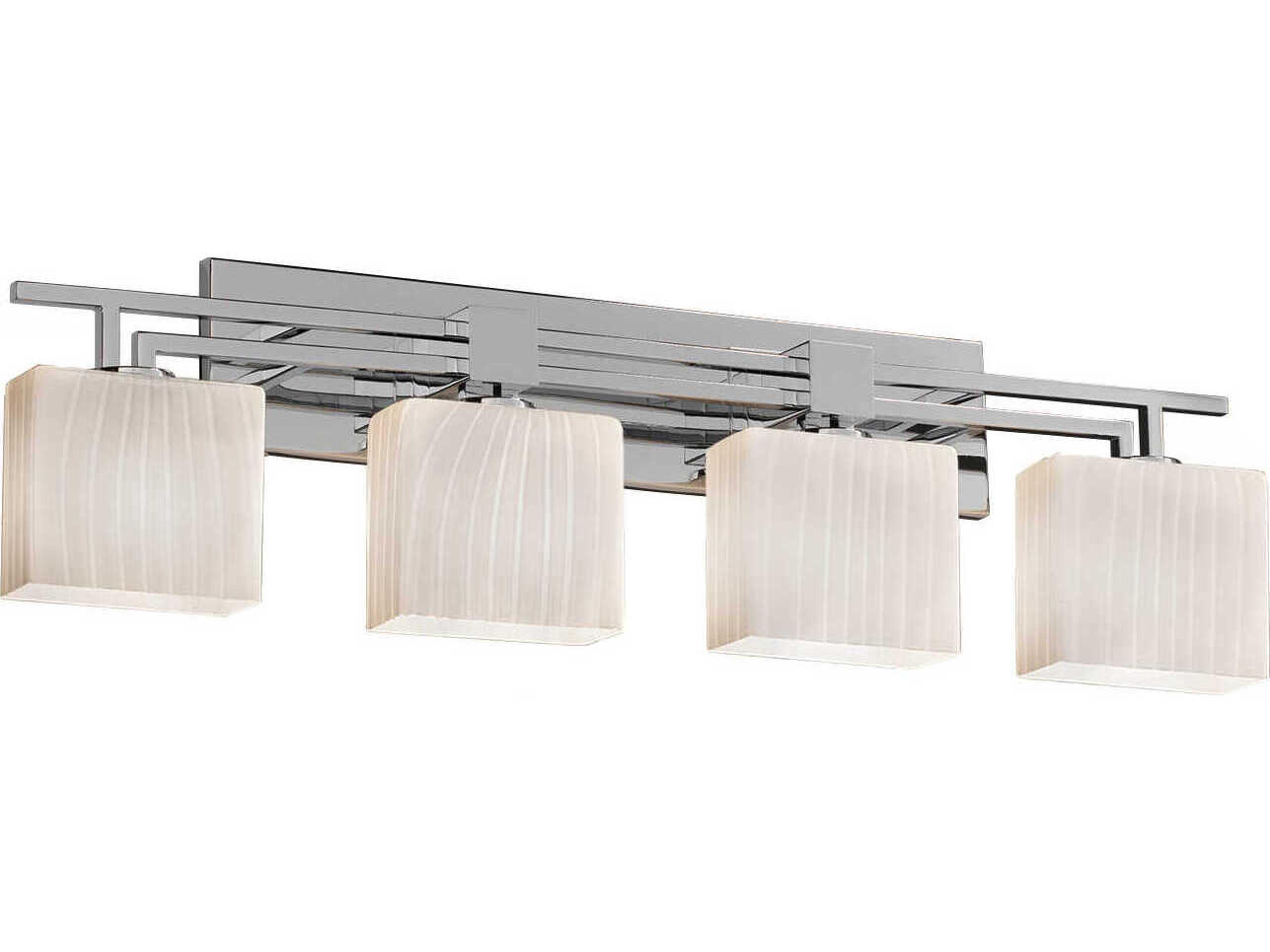 Justice Design Group Fusion 4-Light Bronze Glass Vanity Light