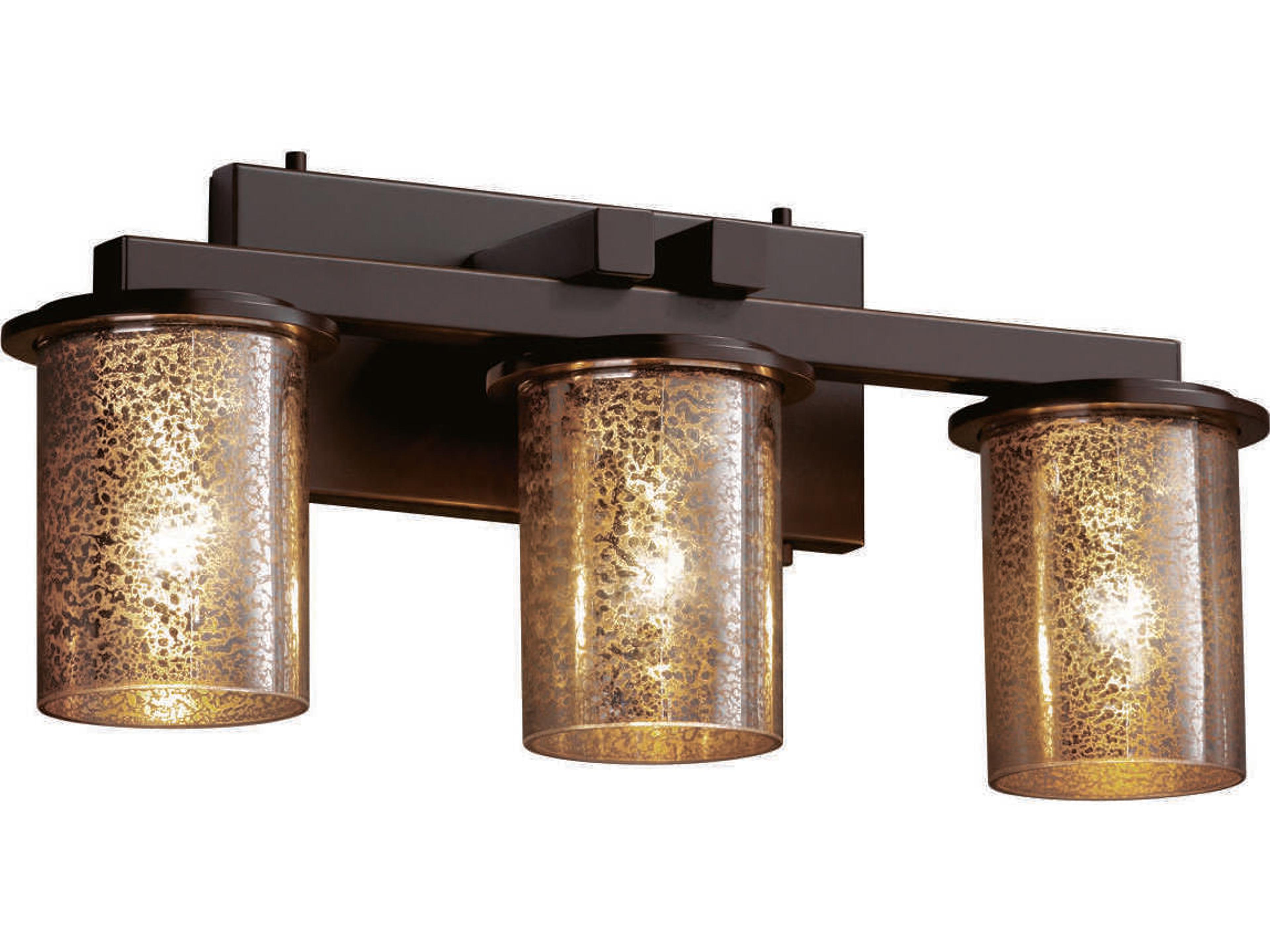 Justice Design Group Fusion 3-Light Bronze Glass Vanity Light