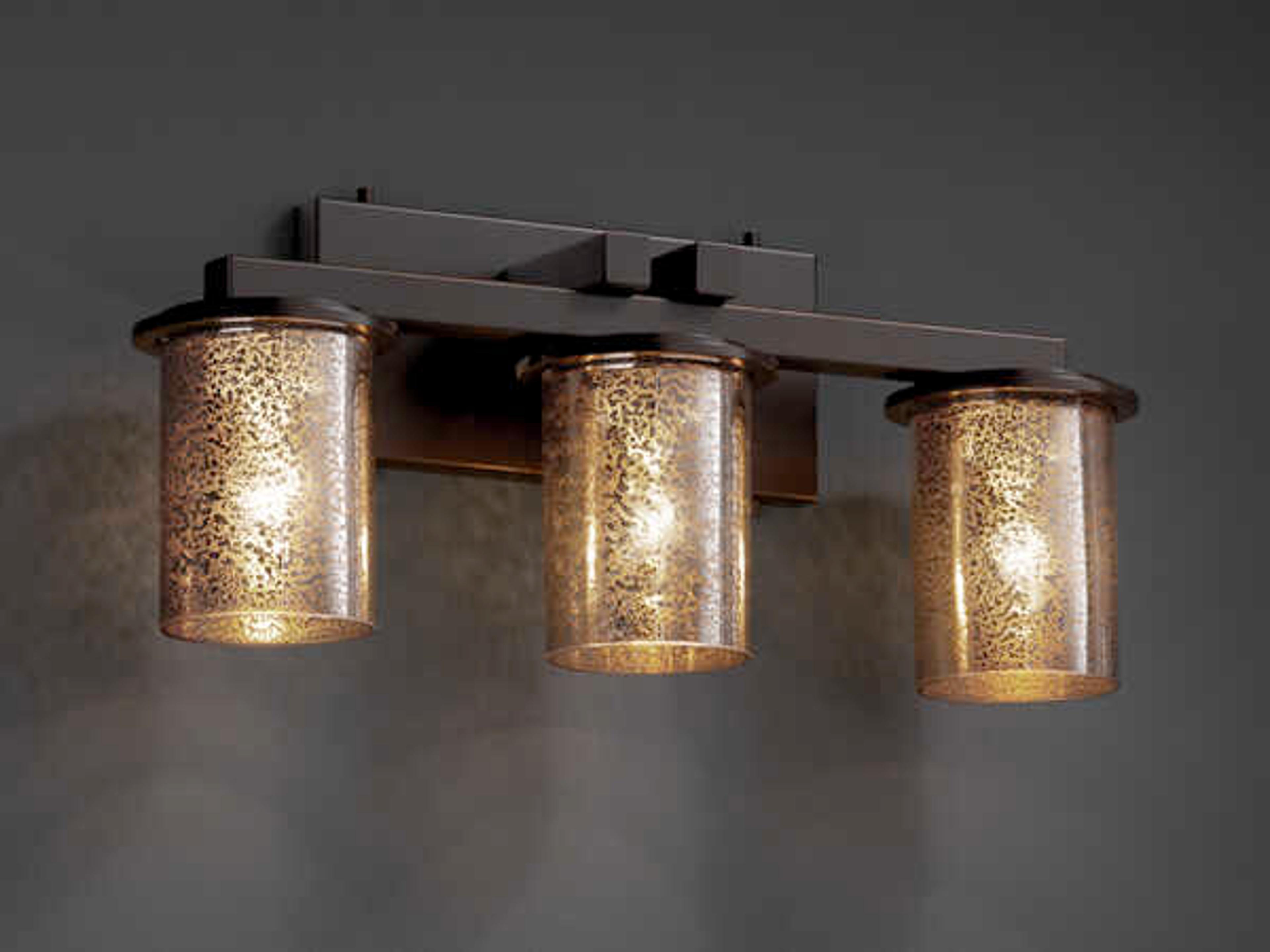 Justice Design Group Fusion 3-Light Bronze Glass Vanity Light