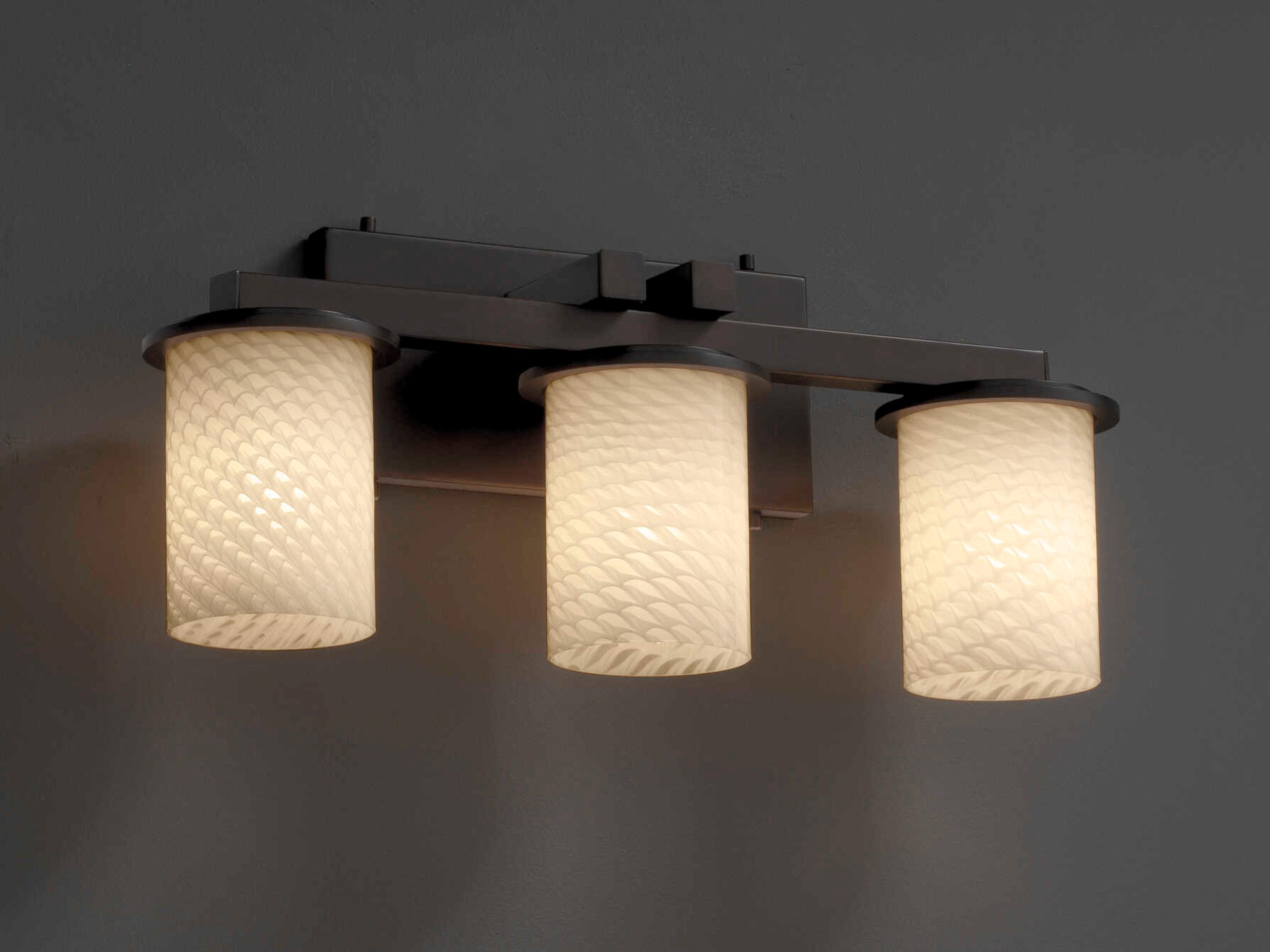 Justice Design Group Fusion 3-Light Bronze Glass Vanity Light