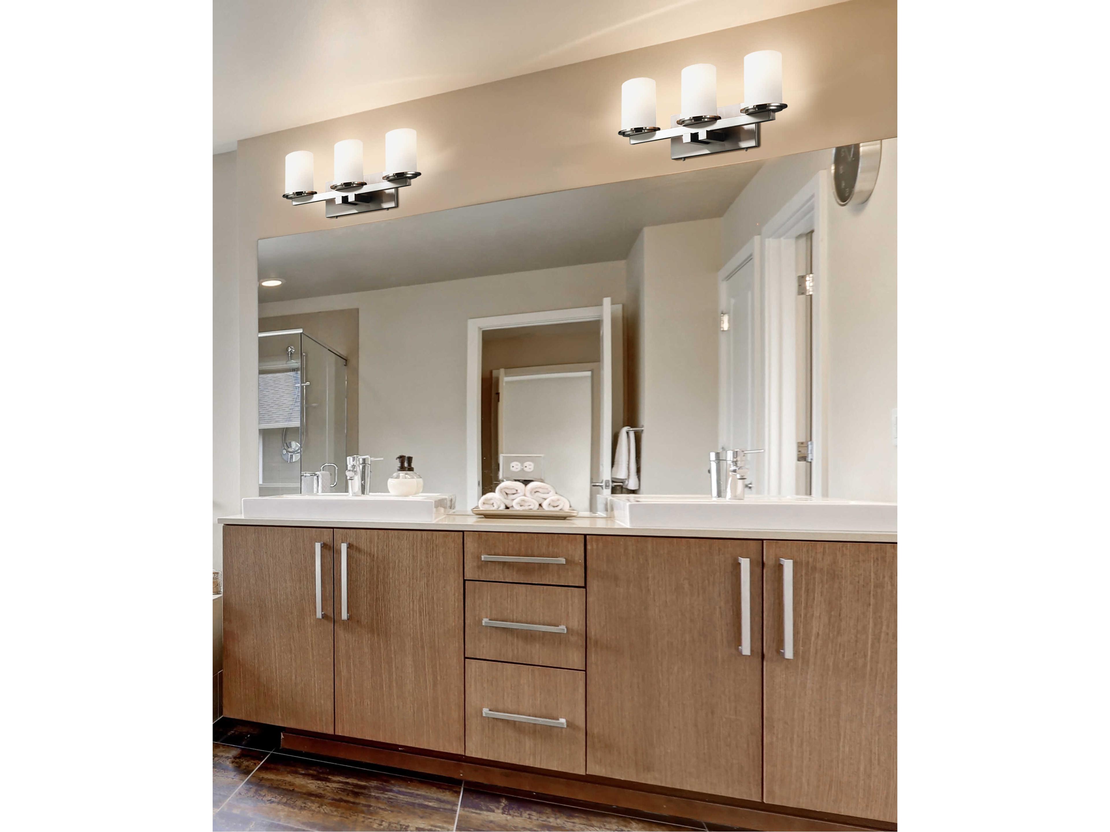 Justice Design Group Fusion 3-Light Bronze Glass Vanity Light