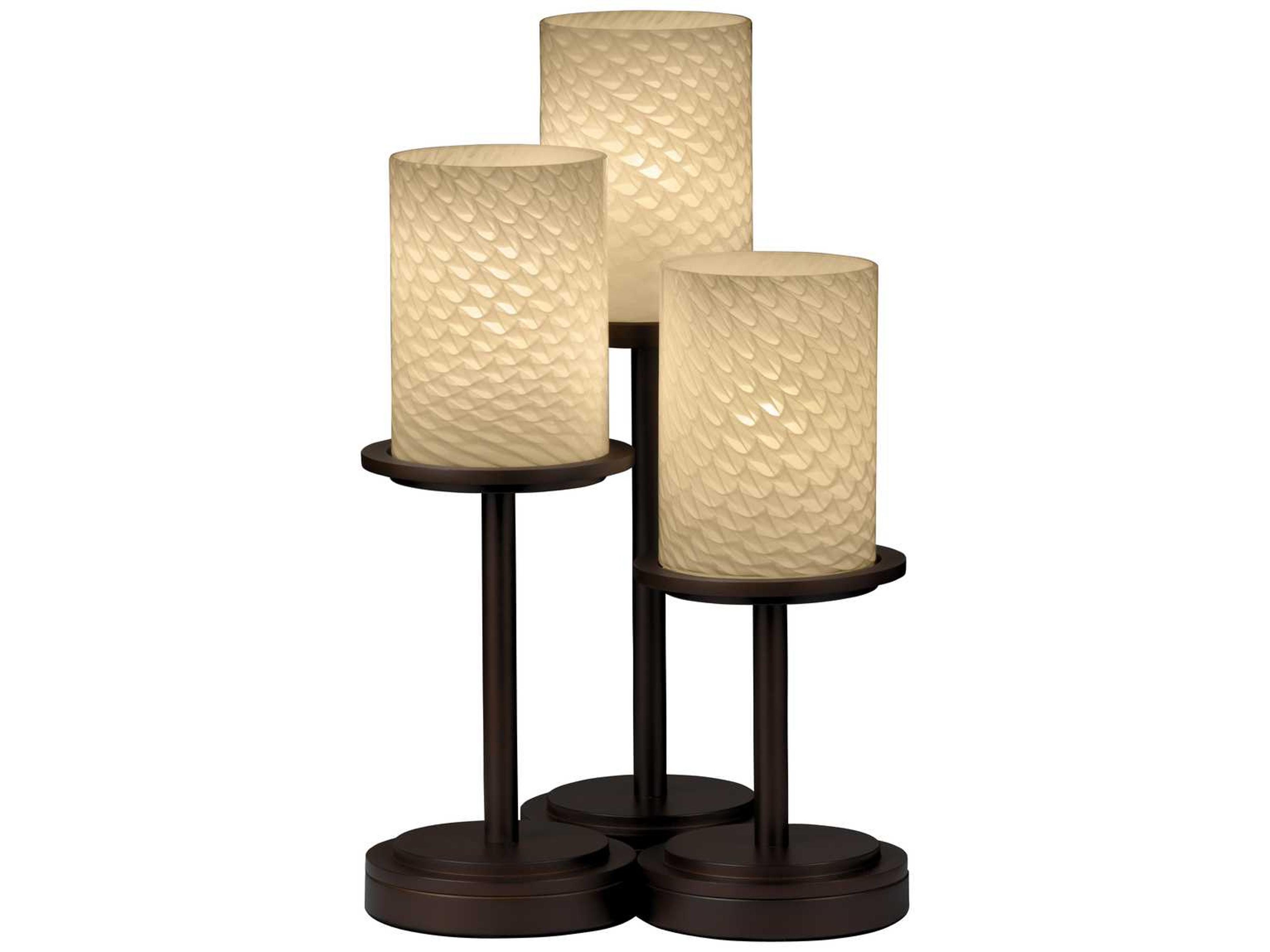 Justice Design Group Fusion Dakota Artisan Glass Black Table Lamp