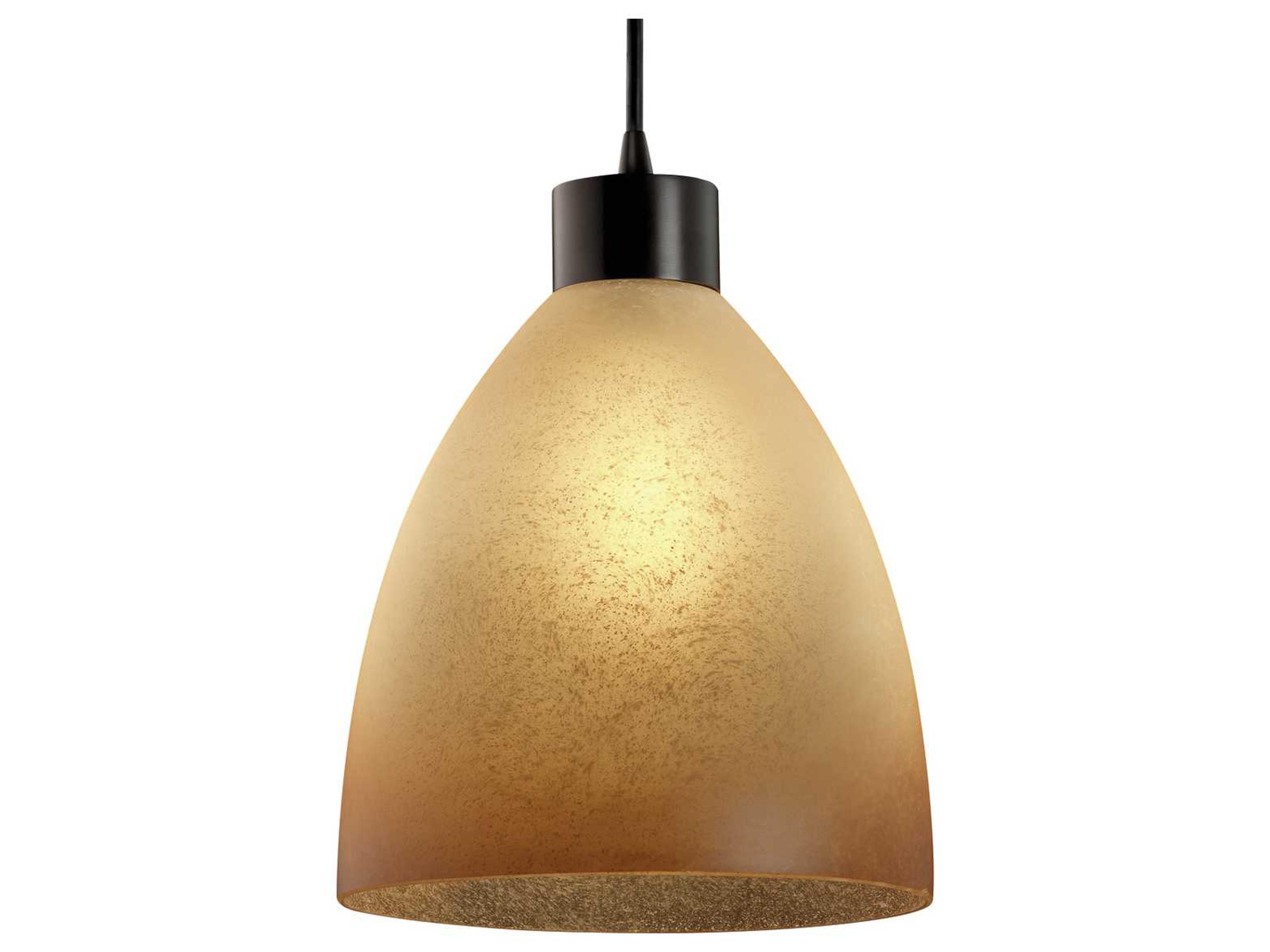Justice Design Group Fusion 1-Light Black Glass Bell Mini Pendant