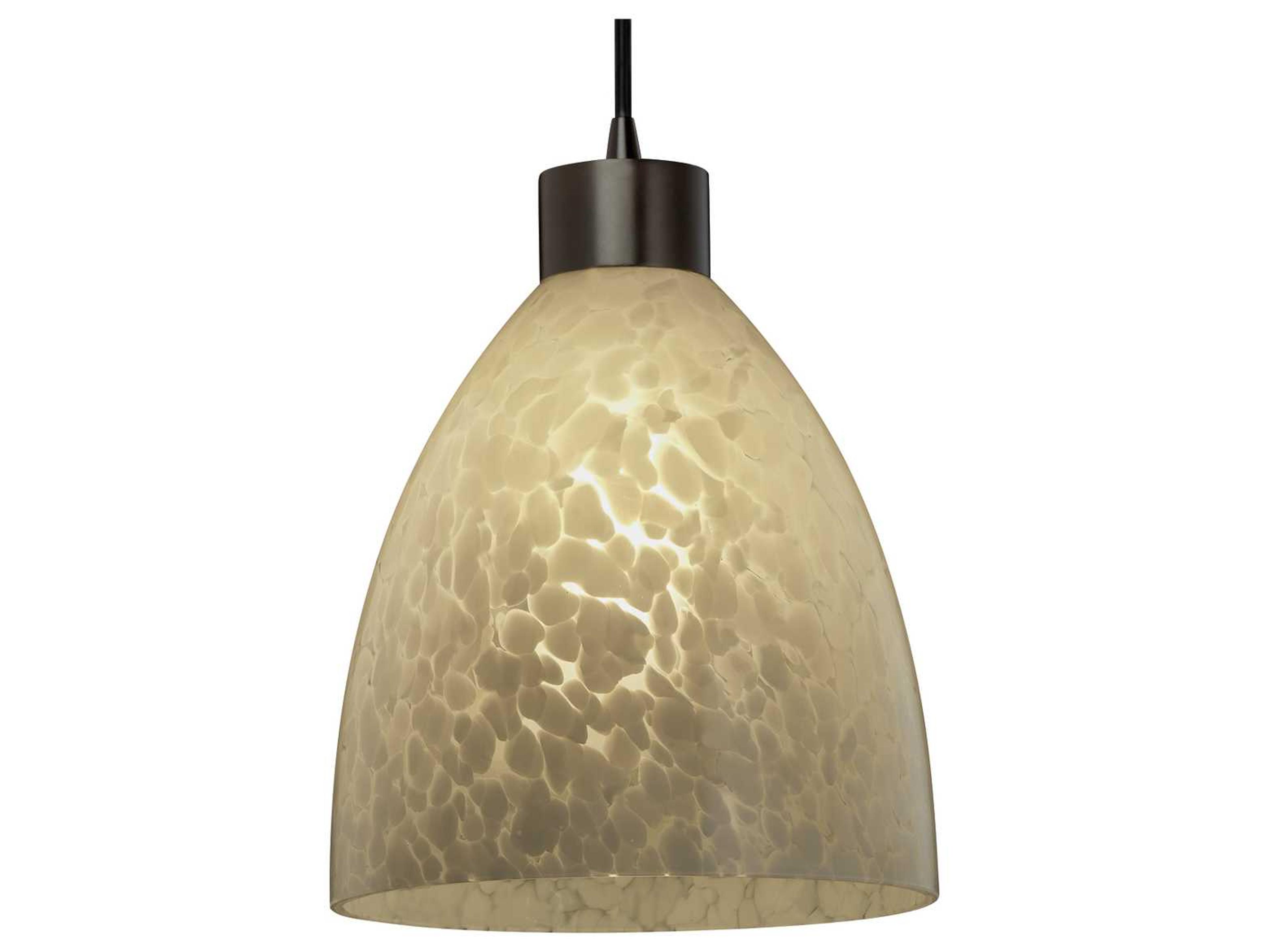 Justice Design Group Fusion 1-Light Black Glass Bell Mini Pendant