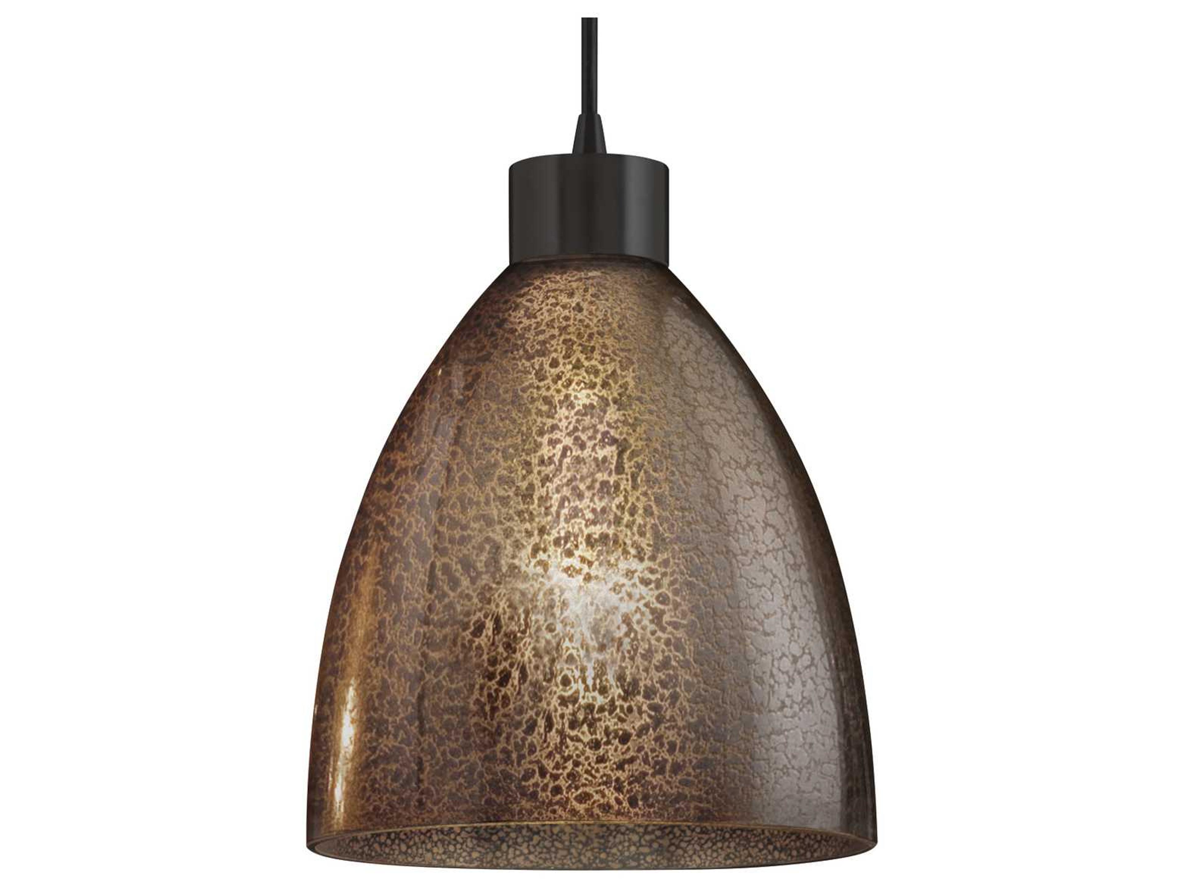 Justice Design Group Fusion 1-Light Black Glass Bell Mini Pendant