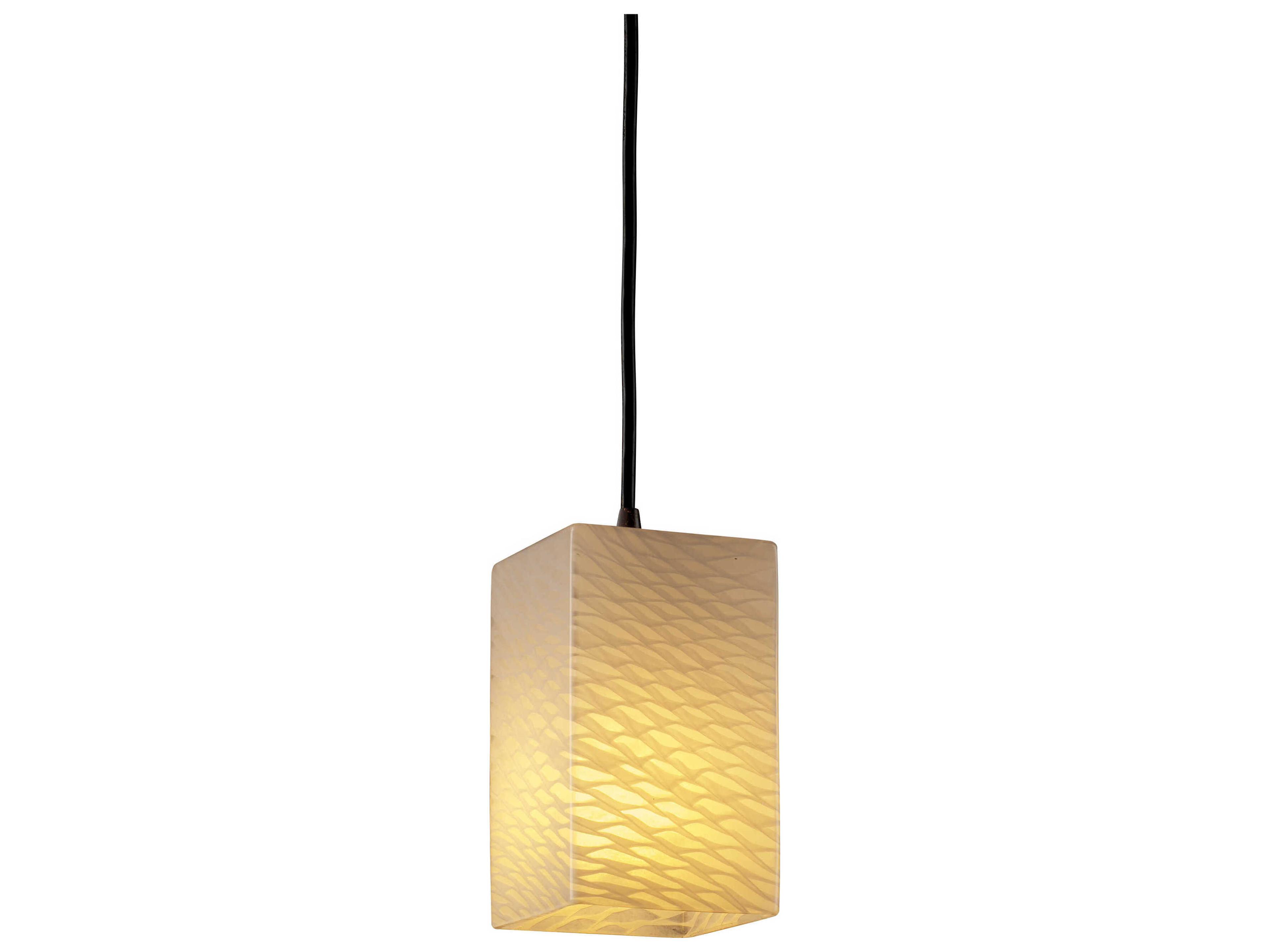 Justice Design Group Fusion 1-Light Bronze Glass Mini Pendant