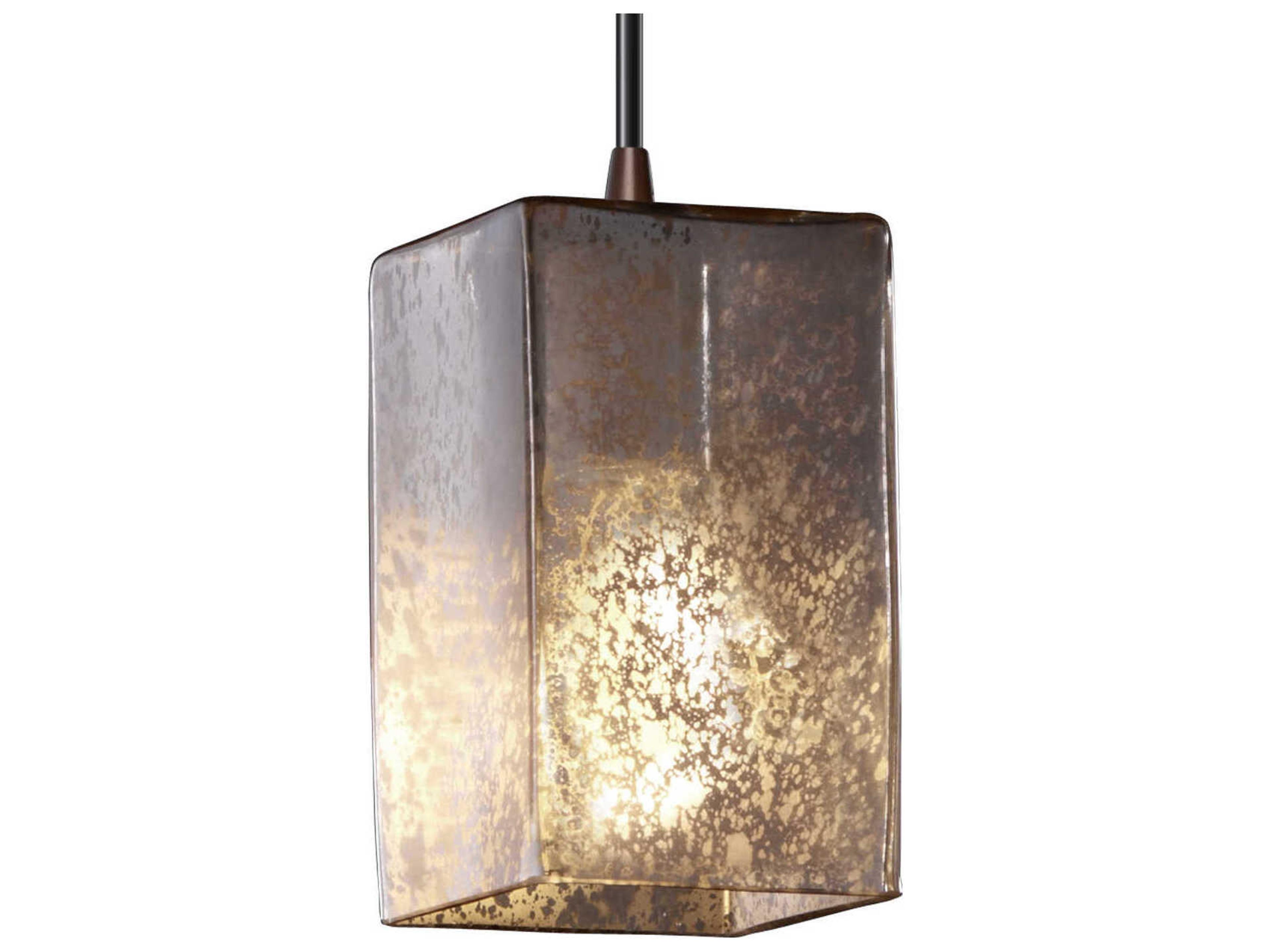 Justice Design Group Fusion 1-Light Bronze Glass Mini Pendant