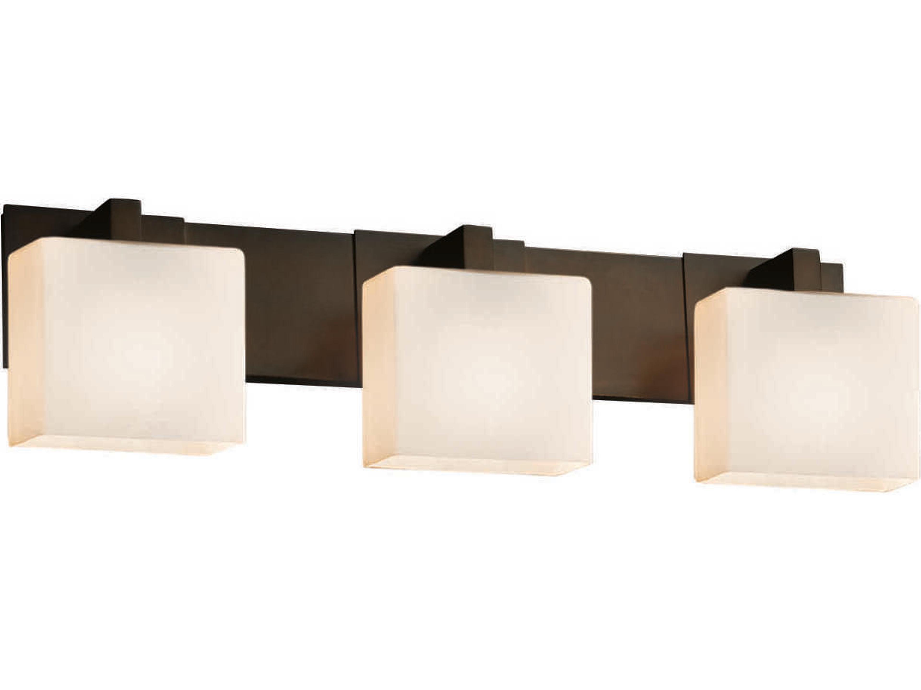 Justice Design Group Fusion 3-Light Nickel Glass Vanity Light