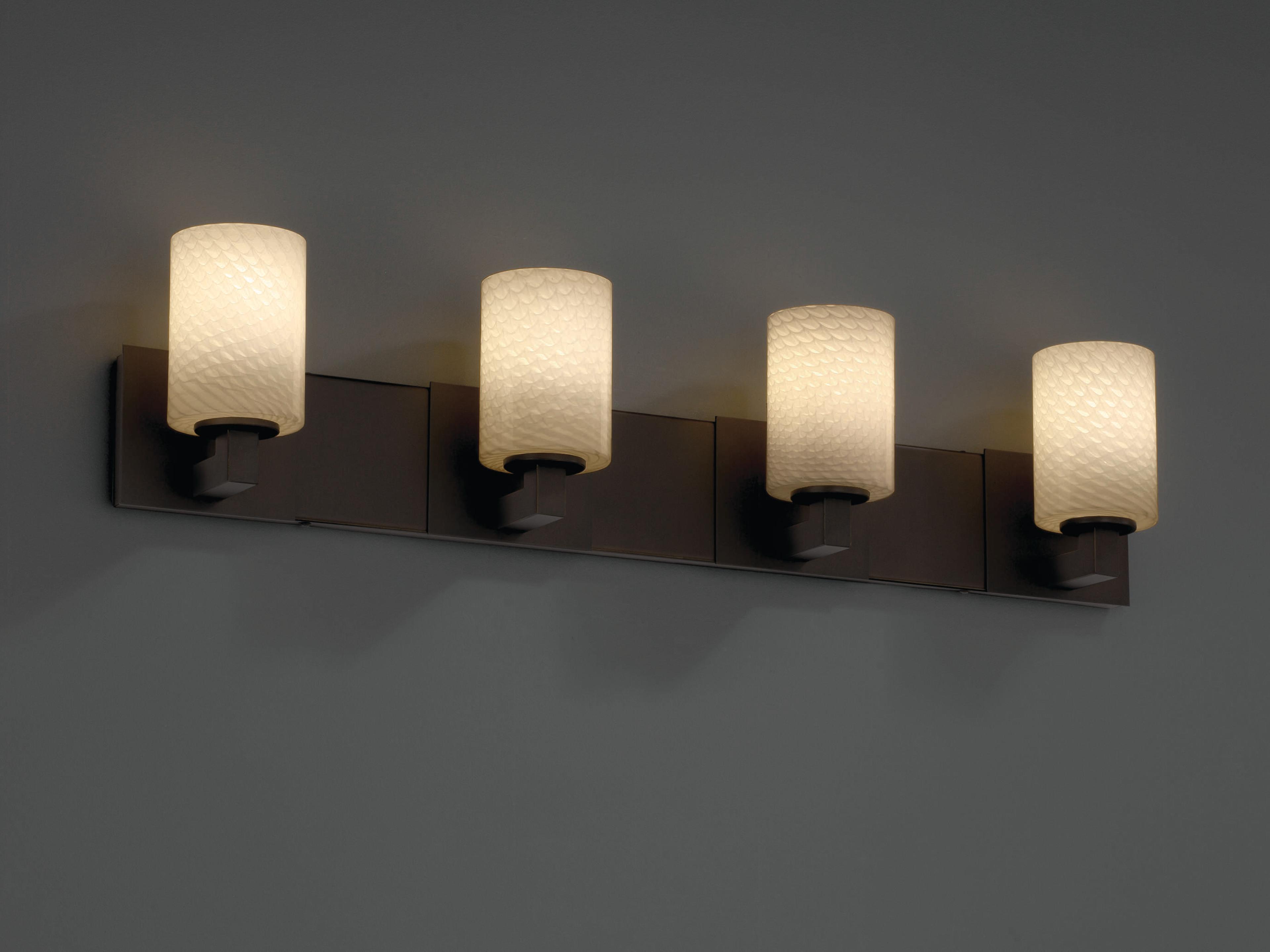 Justice Design Group Fusion 4-Light Chrome Glass Vanity Light