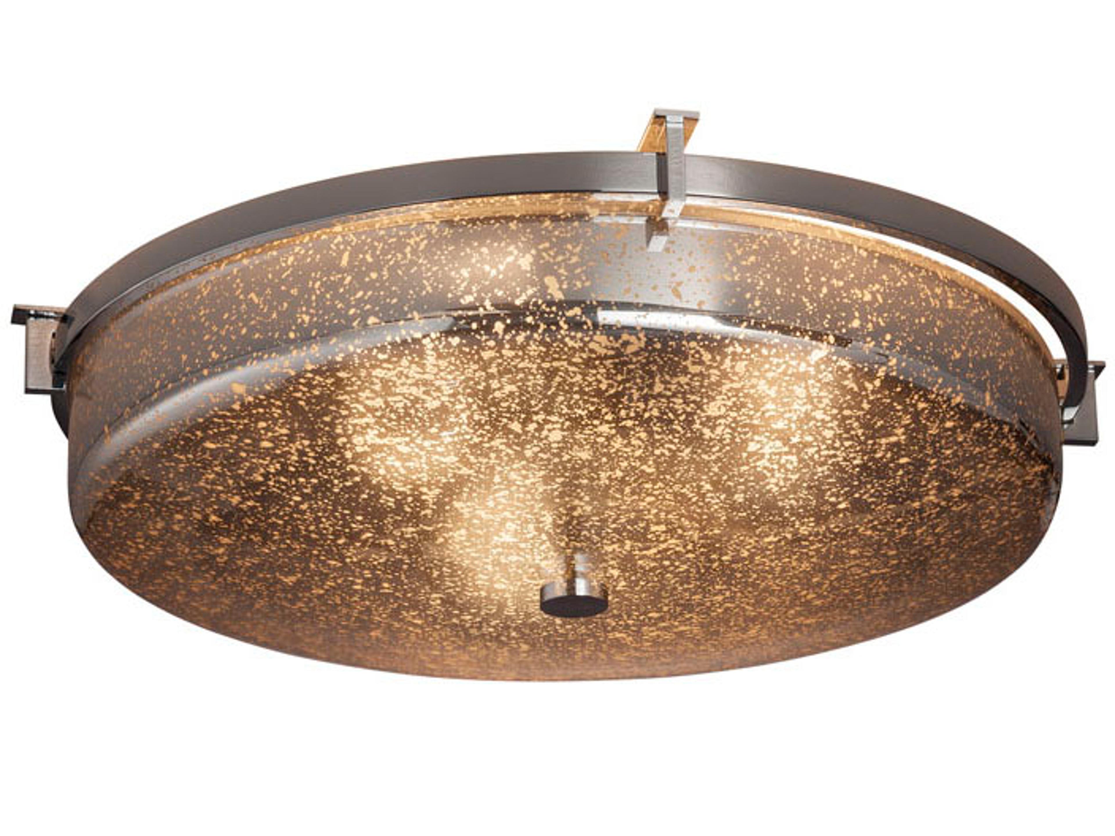 Justice Design Group Fusion 3-Light Nickel Glass Round Flush Mount