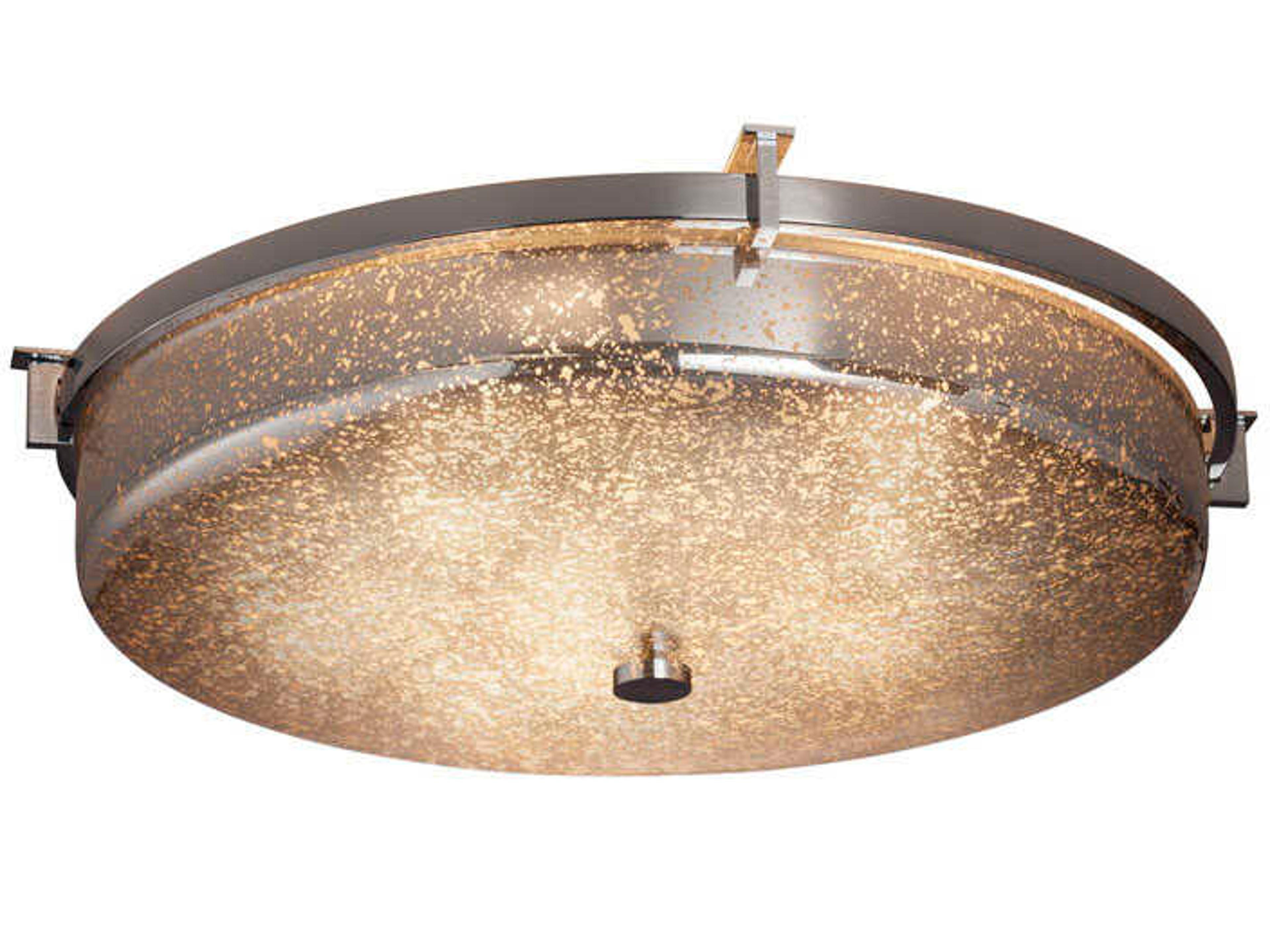 Fusion Nickel Glass LED Round Flush Mount