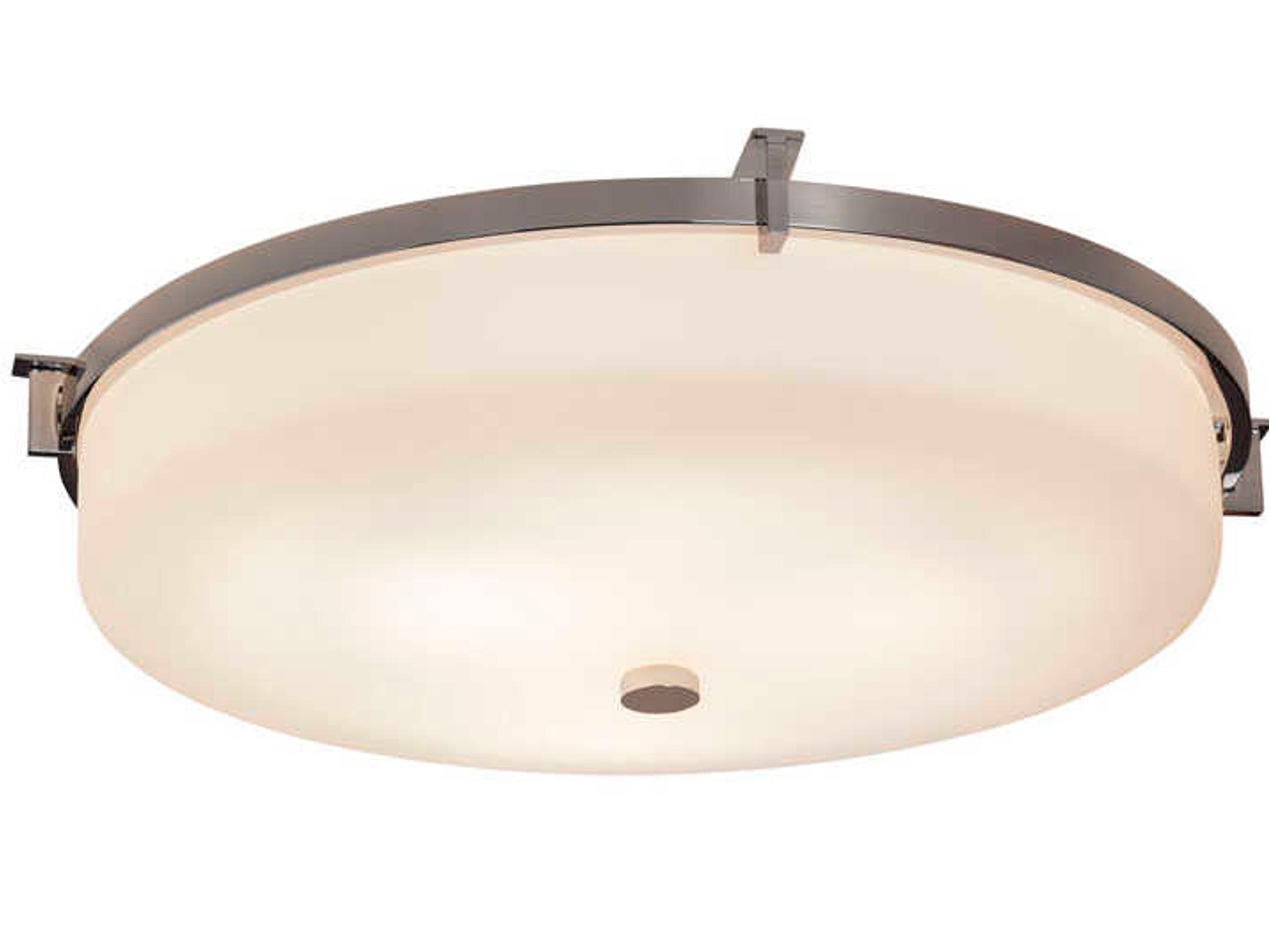 Justice Design Group Fusion Nickel Glass LED Round Flush Mount