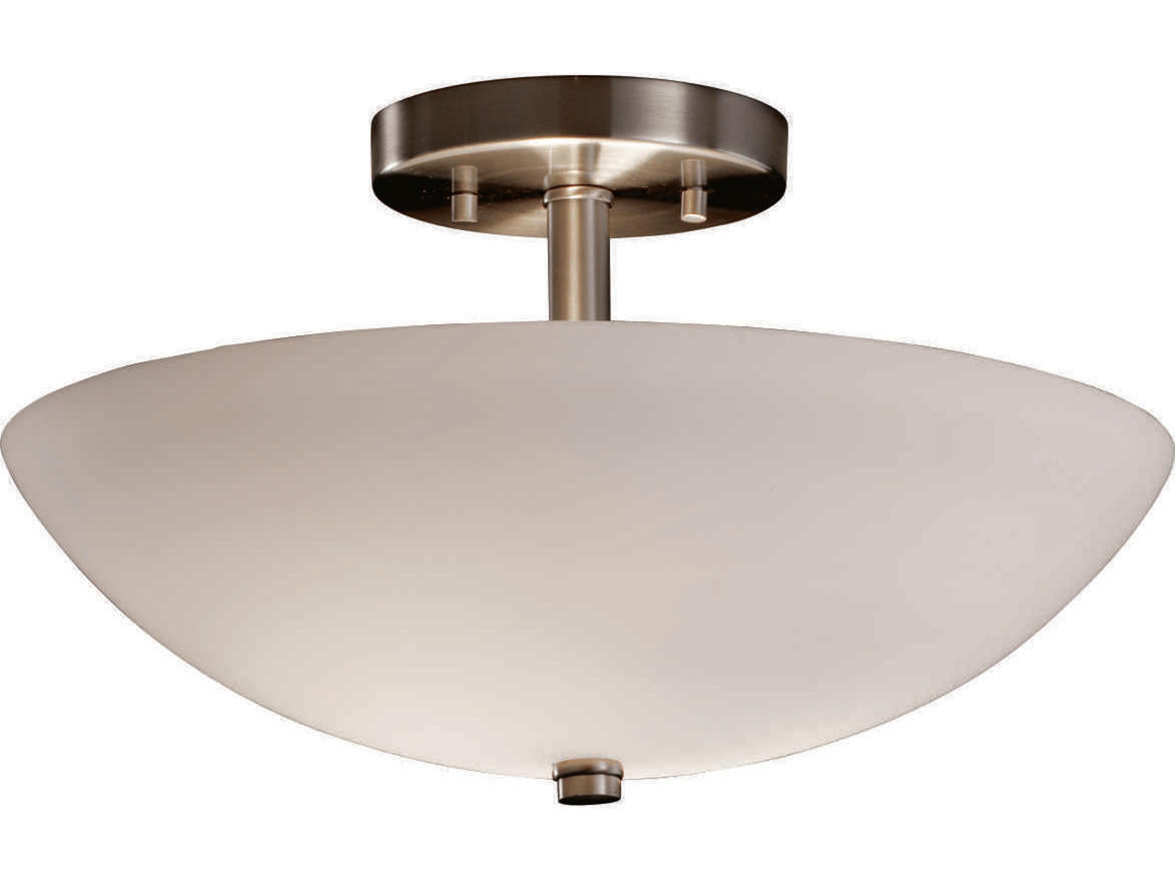 Fusion 2-Light Bronze Glass Bowl Round Semi Flush Mount