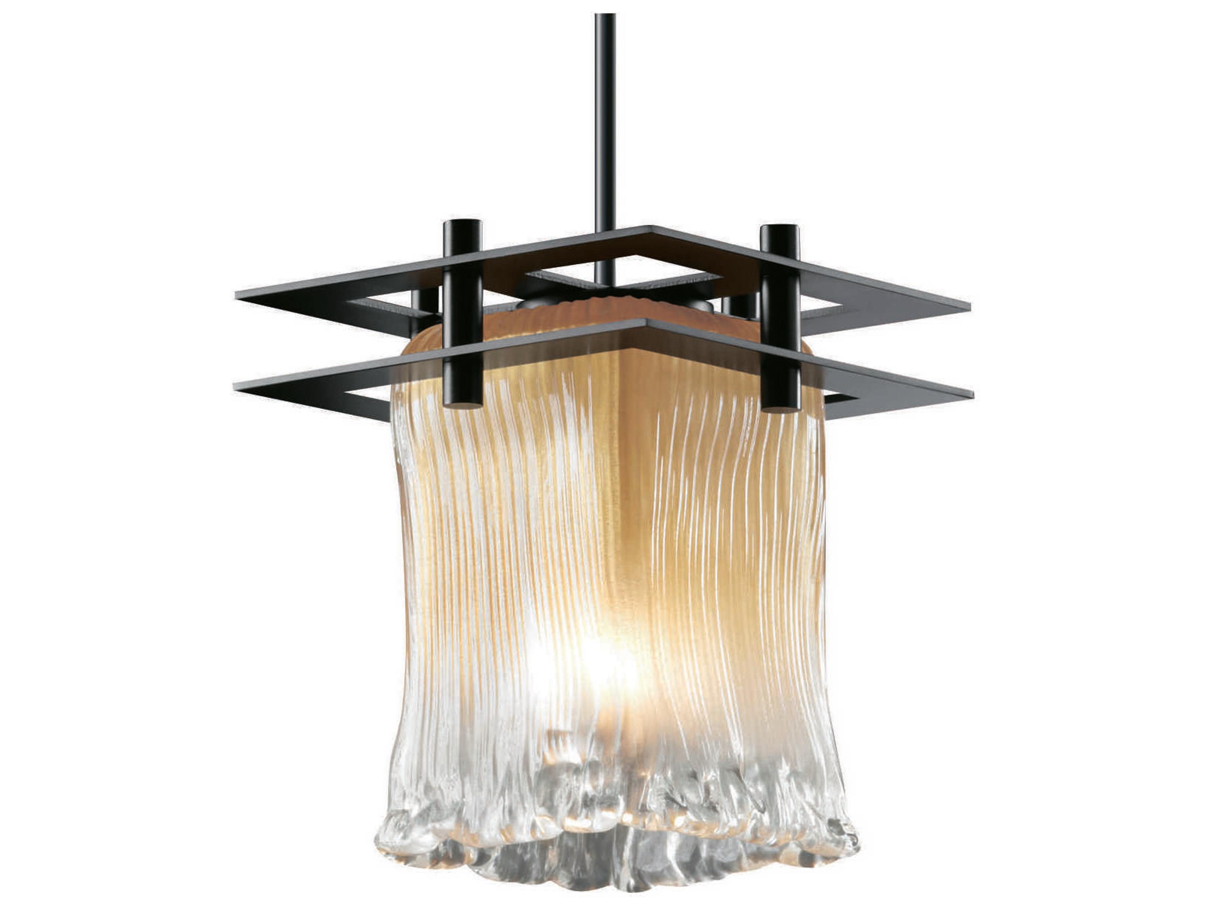 Justice Design Group Veneto Luce 1-Light Bronze Glass Cylinder Mini Pendant