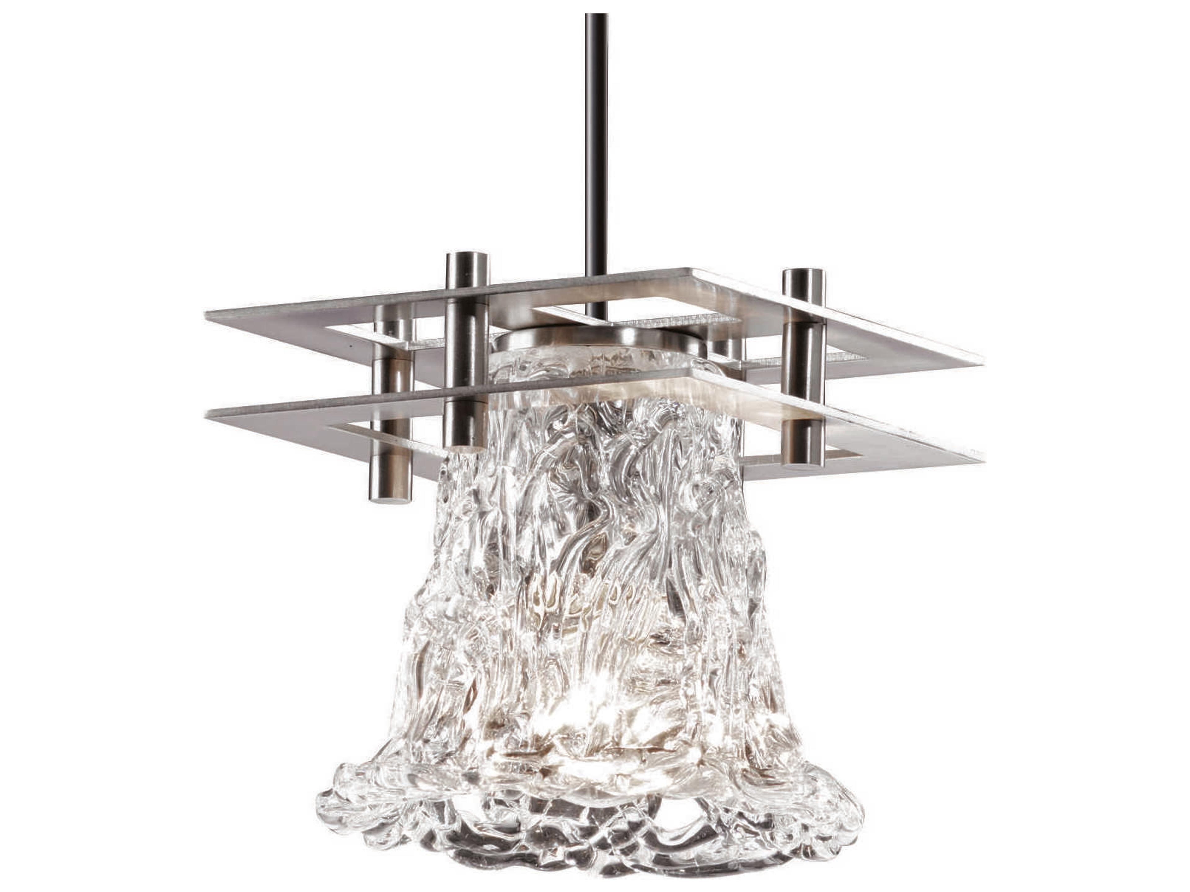 Veneto Luce 1-Light Nickel Glass Bell Mini Pendant