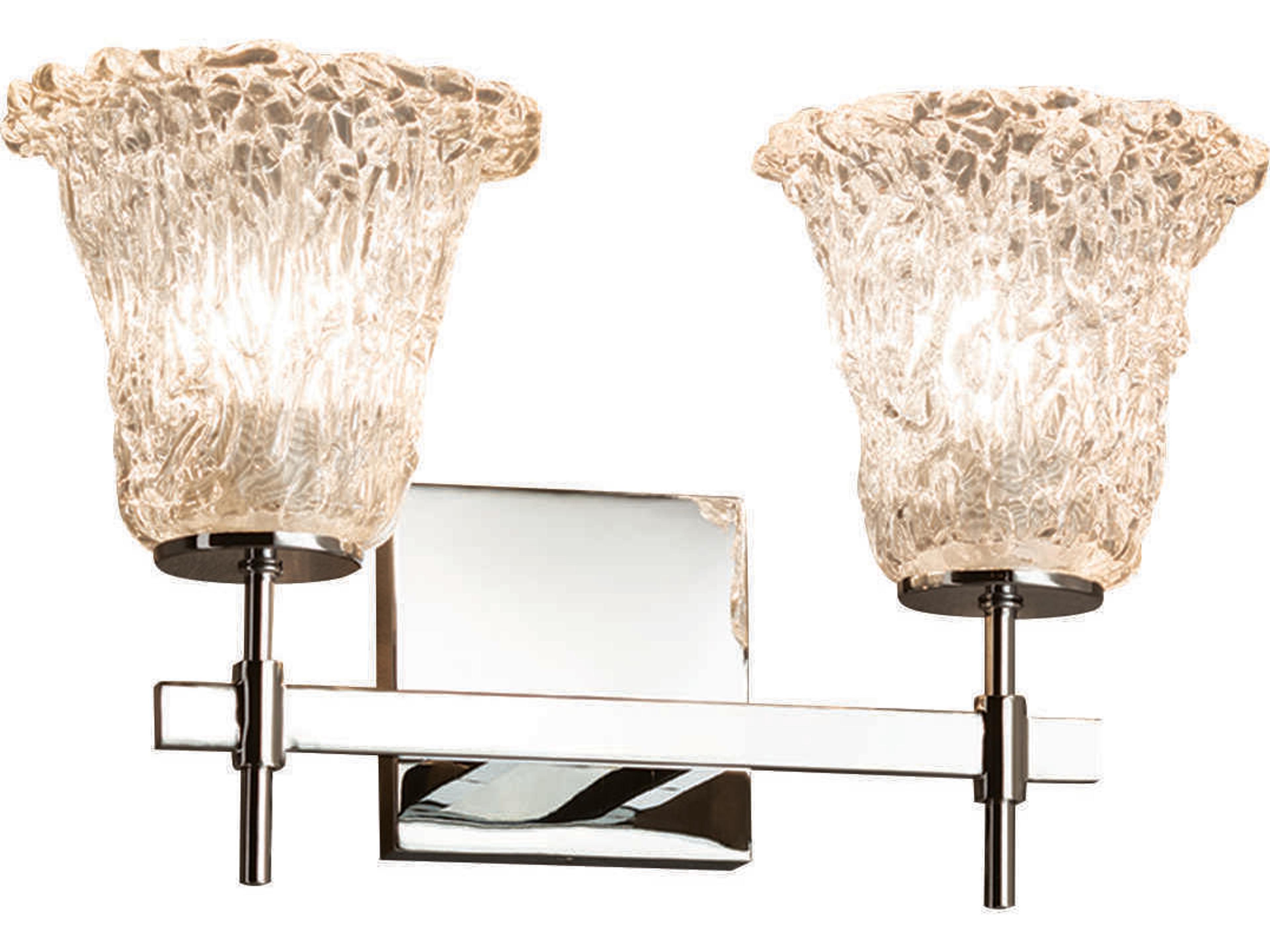 Veneto Luce 2-Light Chrome Glass Vanity Light