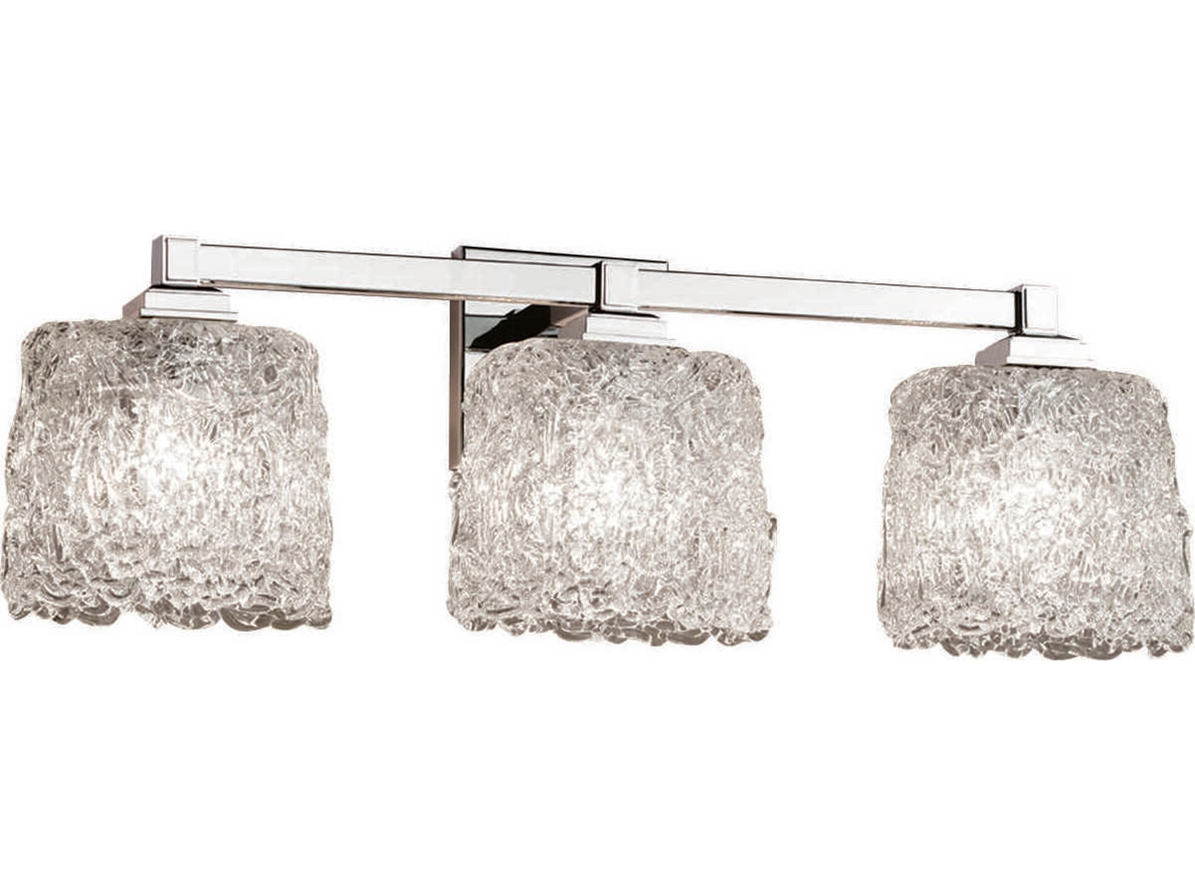 Veneto Luce 3-Light Chrome Glass Vanity Light