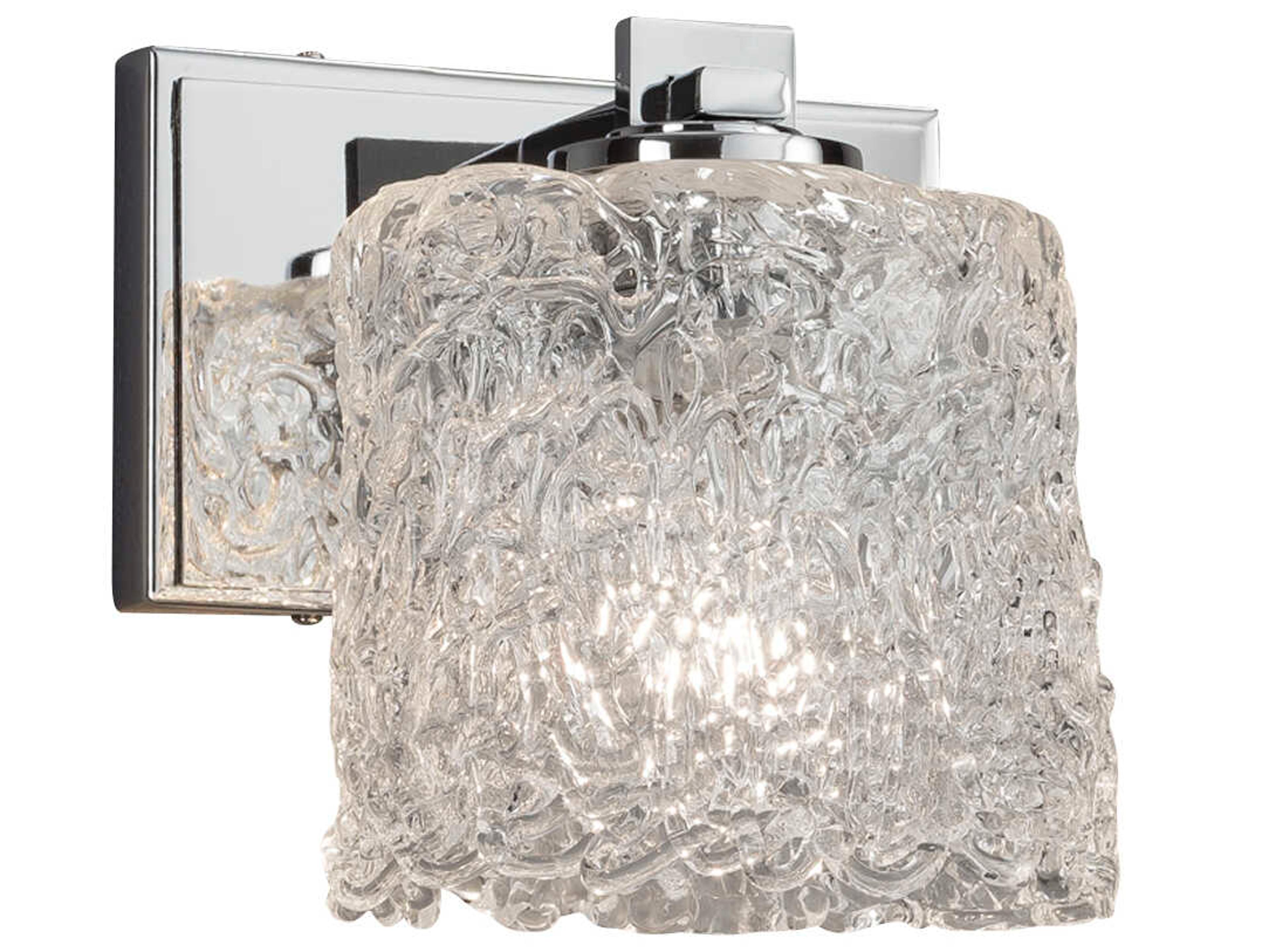 Veneto Luce 1-Light Chrome Glass Wall Sconce