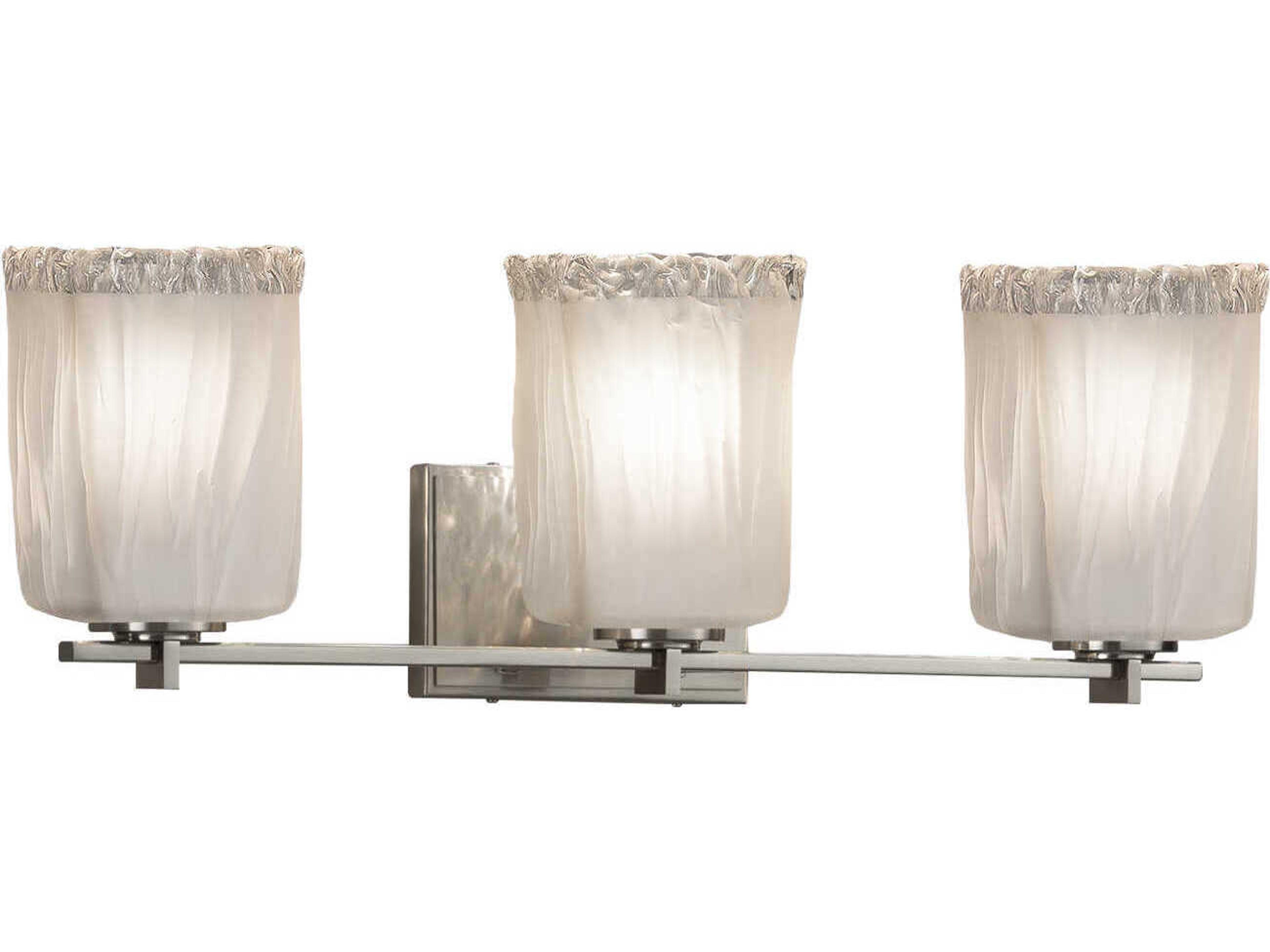Justice Design Group Veneto Luce 3-Light Bronze Glass Vanity Light