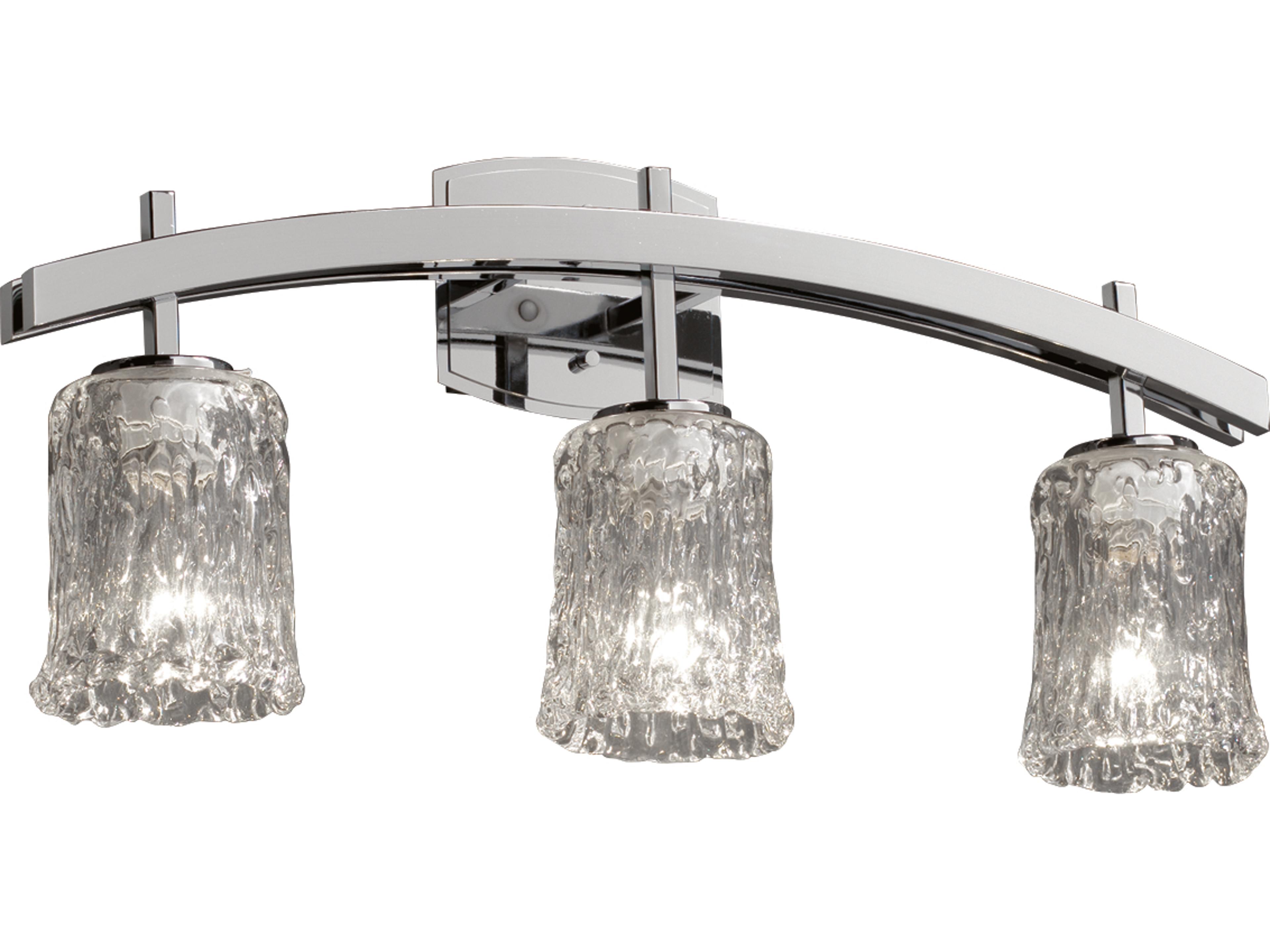 Veneto Luce 3-Light Nickel Glass Vanity Light