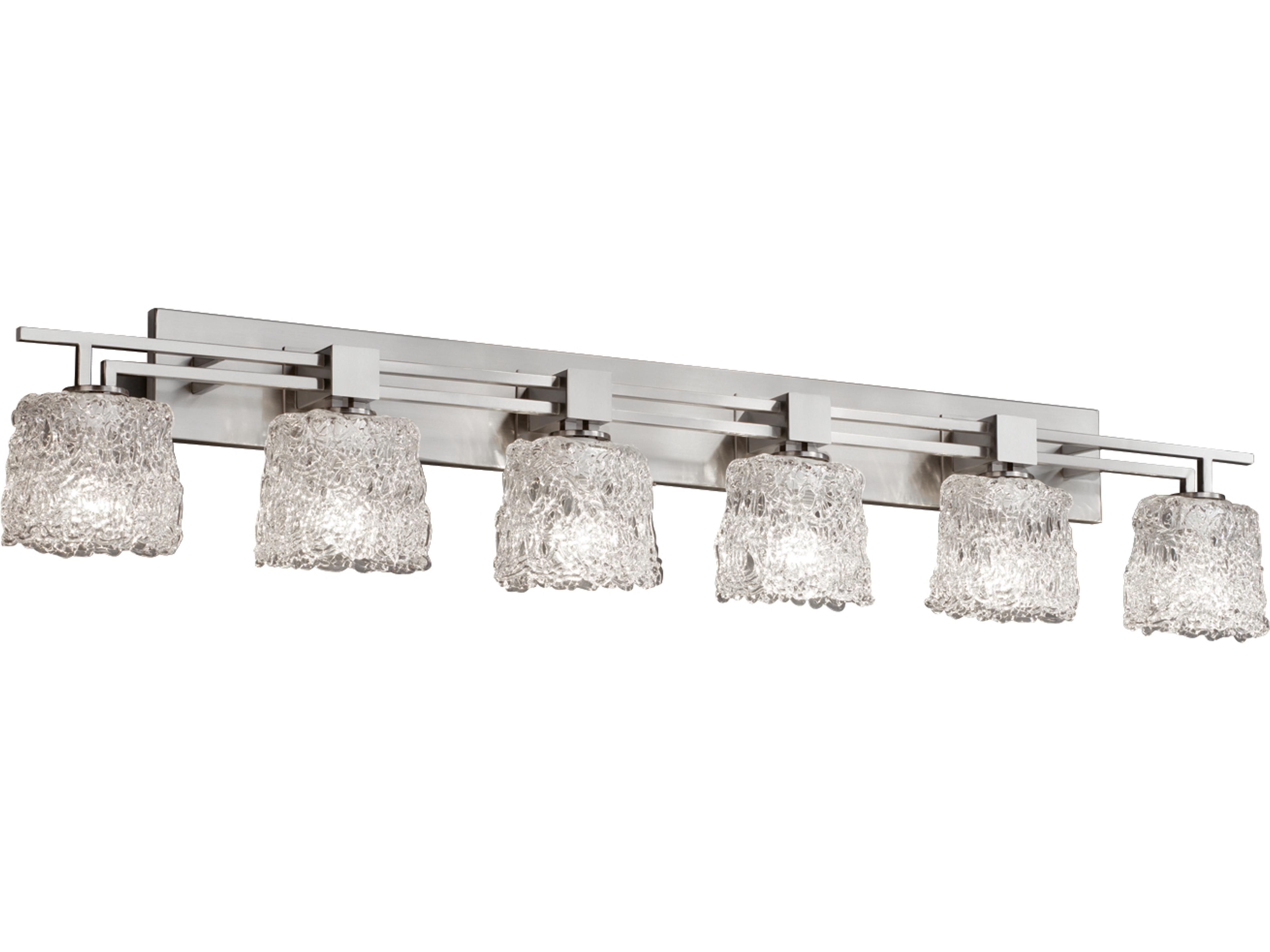 Veneto Luce 6-Light Nickel Glass Vanity Light