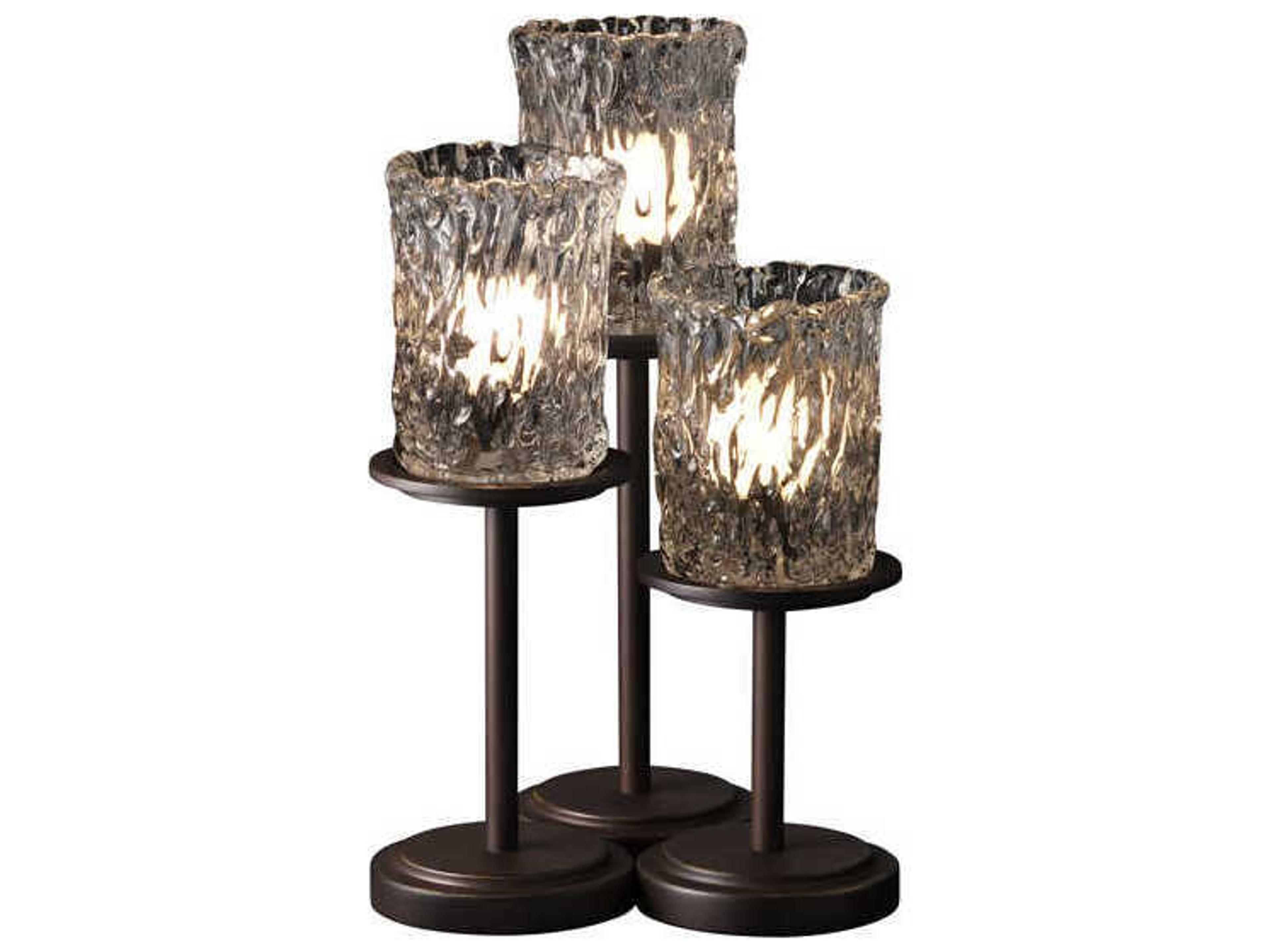 Veneto Luce Dakota Bronze Glass Table Lamp