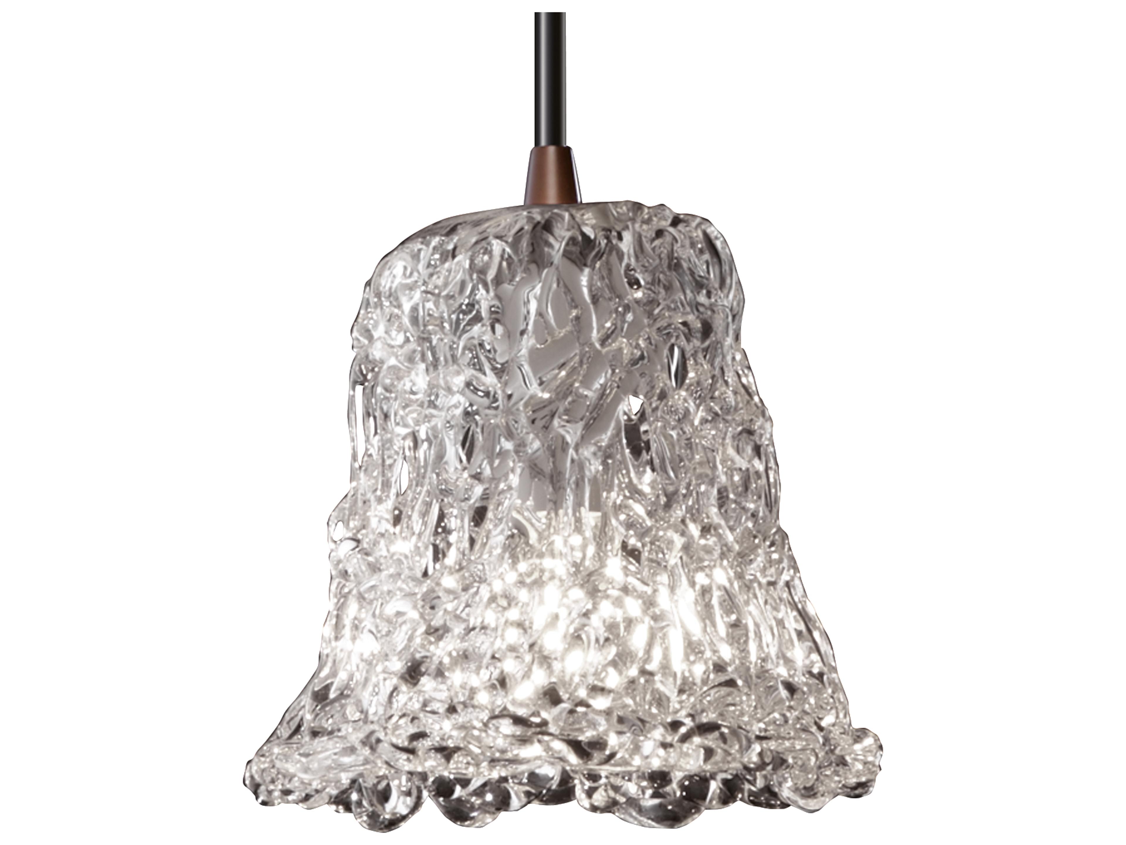 Veneto Luce 1-Light Black Glass Bell Mini Pendant