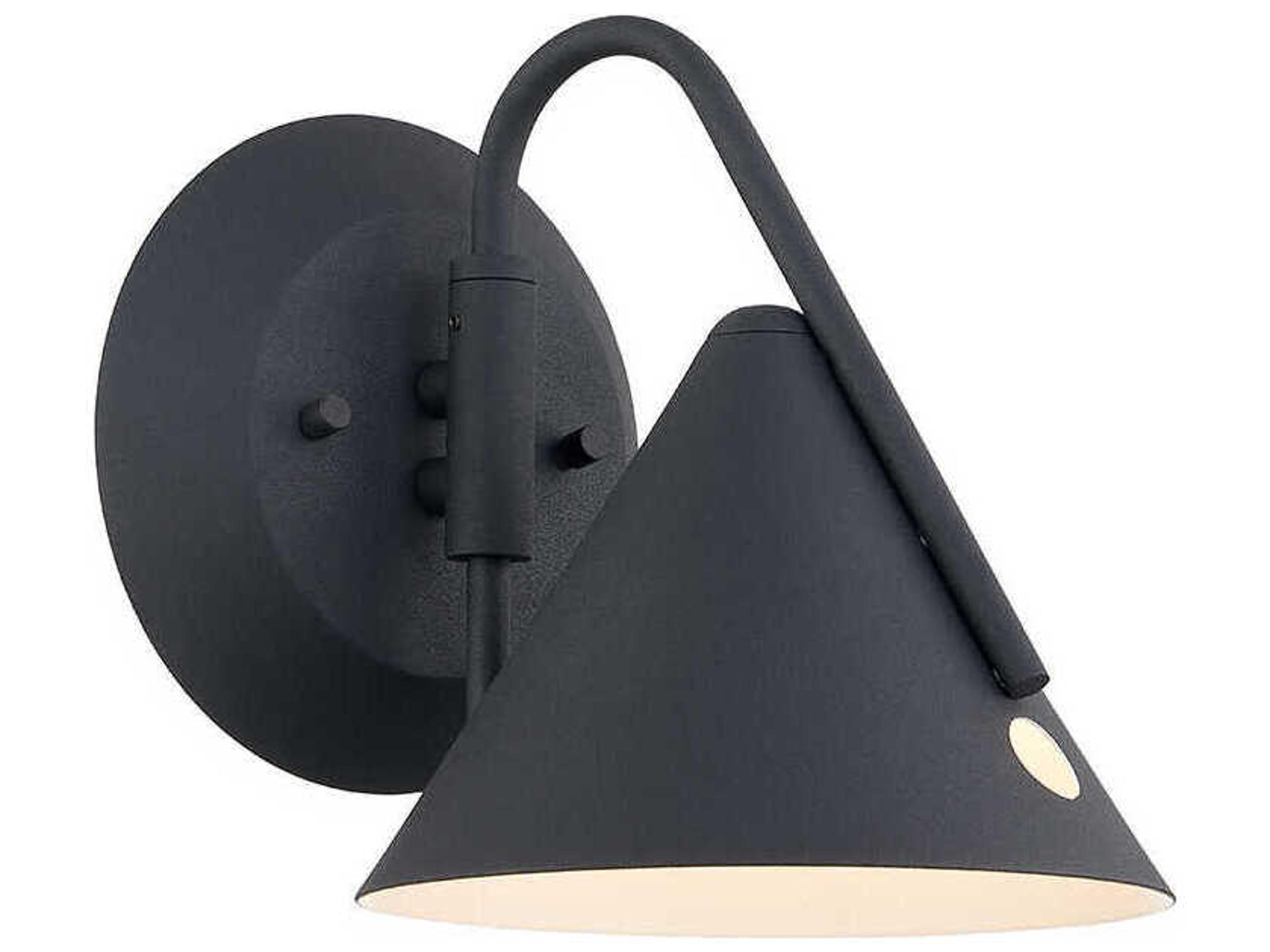 Zag Textured Matte Black Wall Sconce