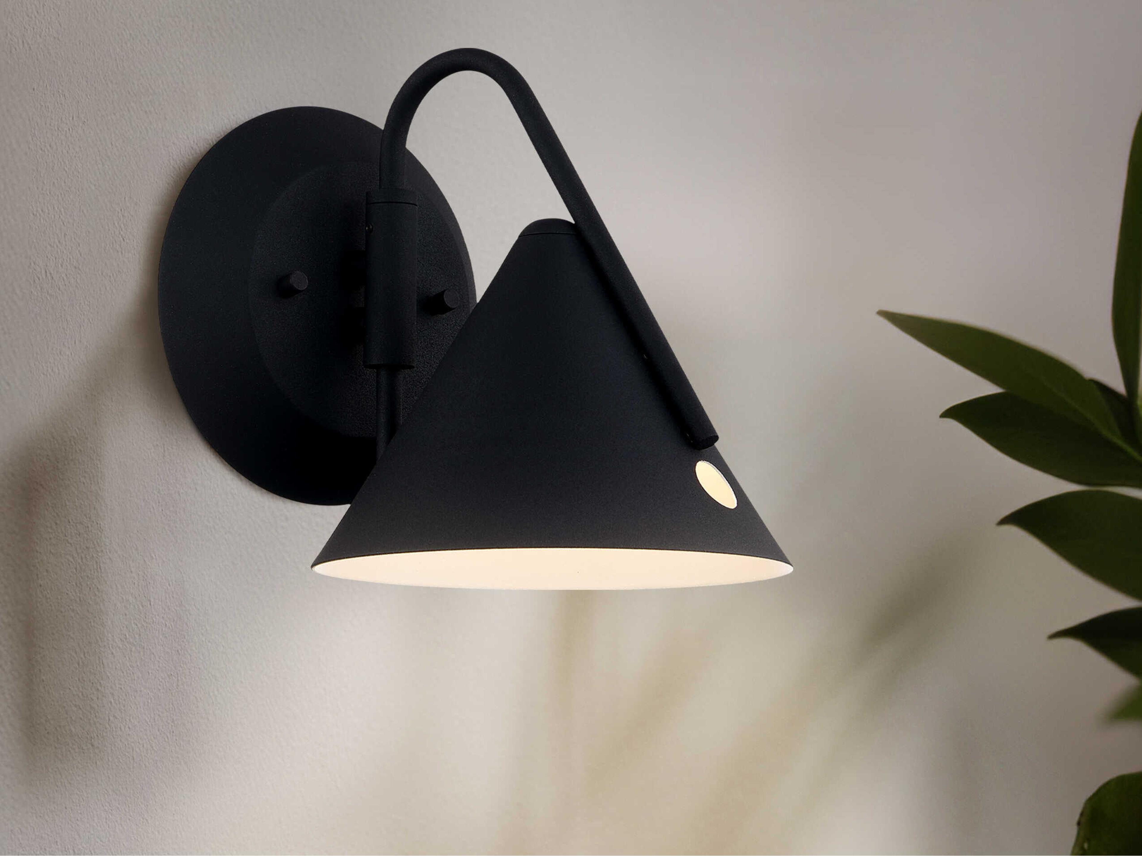 Justice Design Group Zag Textured Matte Black Wall Sconce