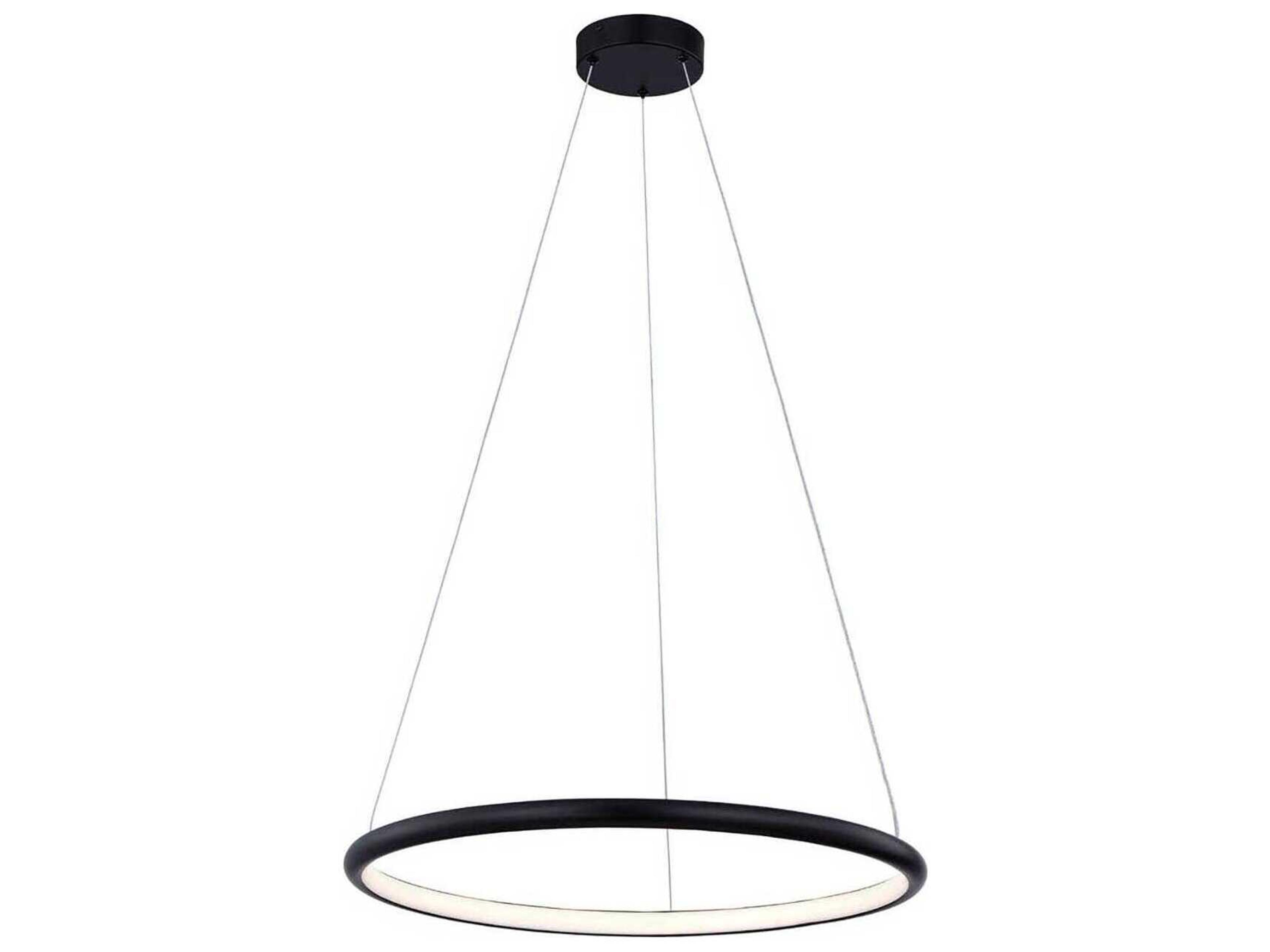 Matte Black LED Round Pendant