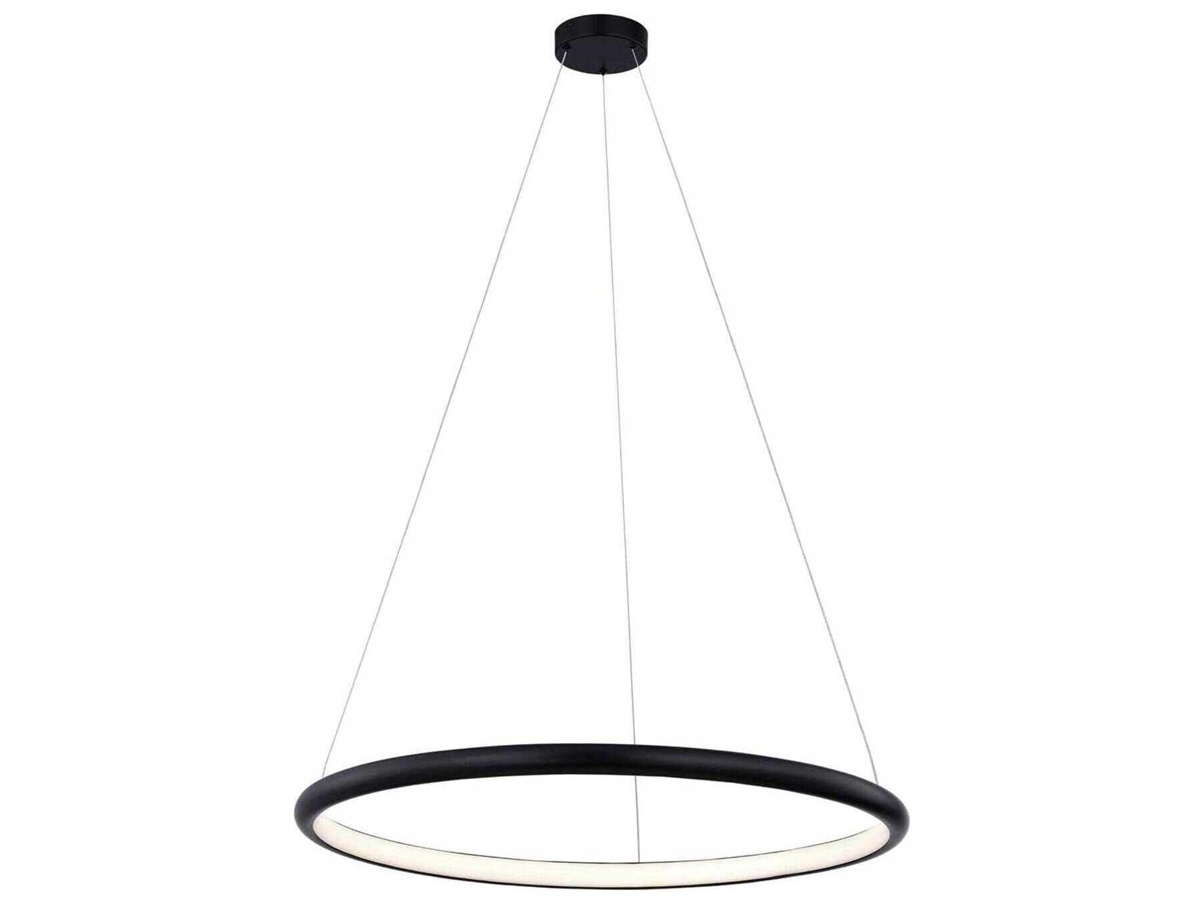 Matte Black LED Round Pendant