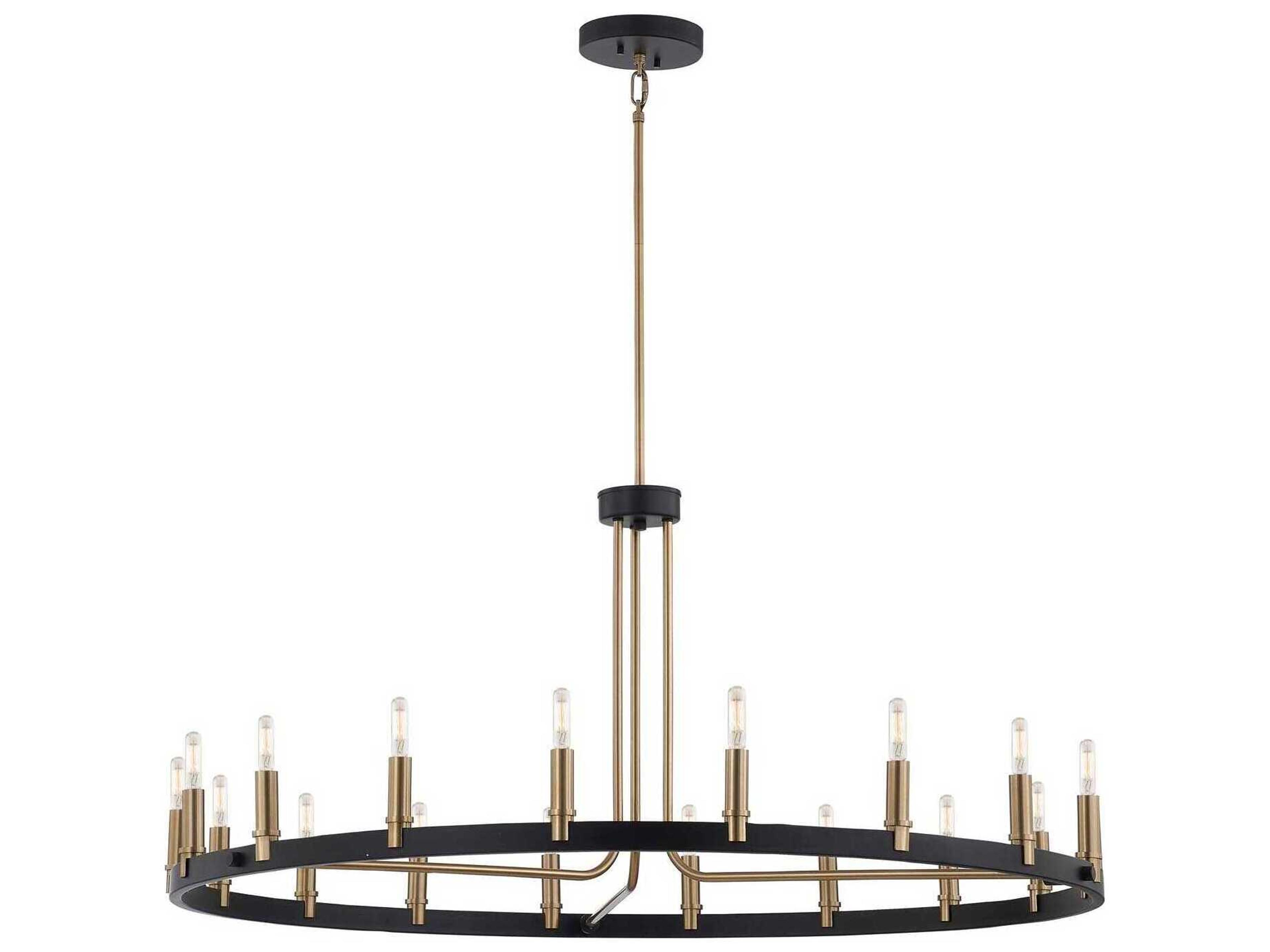 18-Light8-Light Matte Black Brass Chandelier