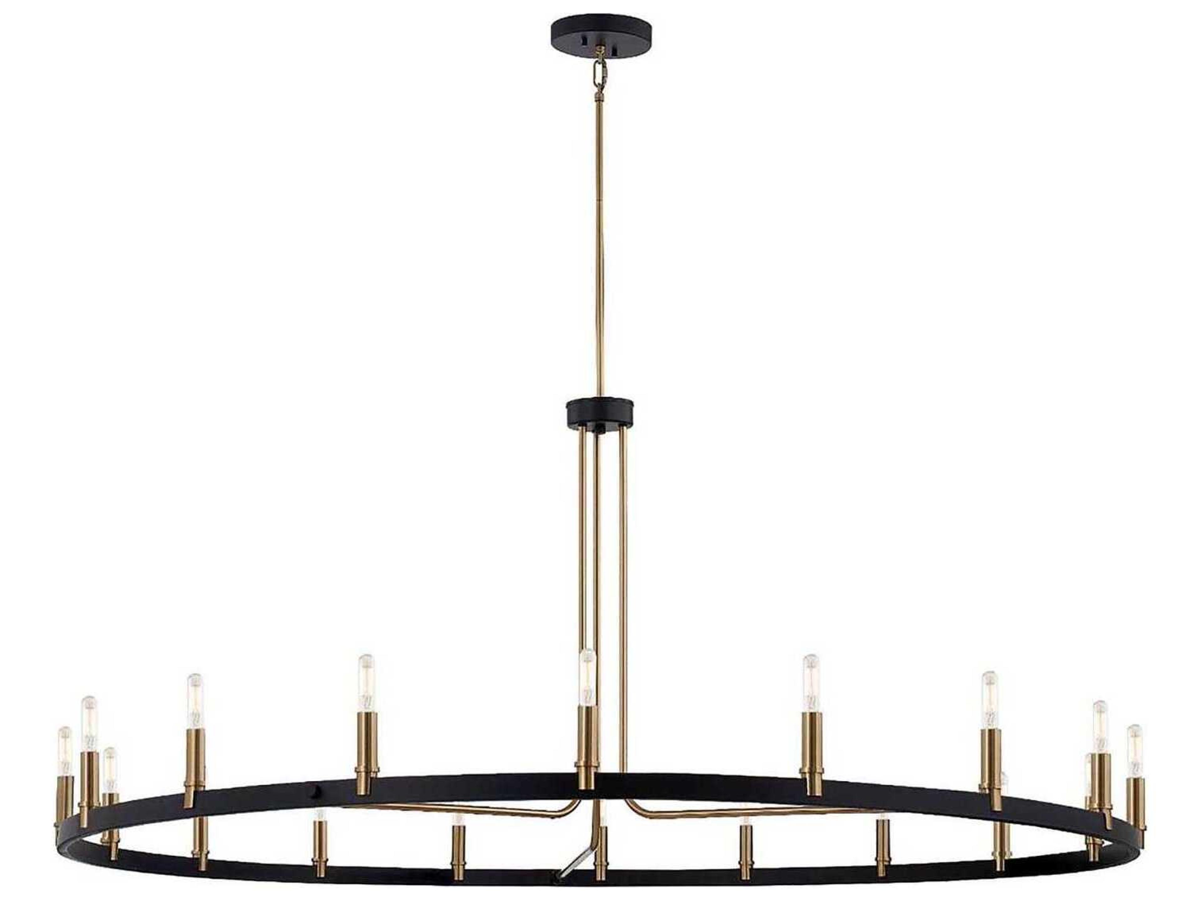 18-Light8-Light Matte Black Brass Chandelier